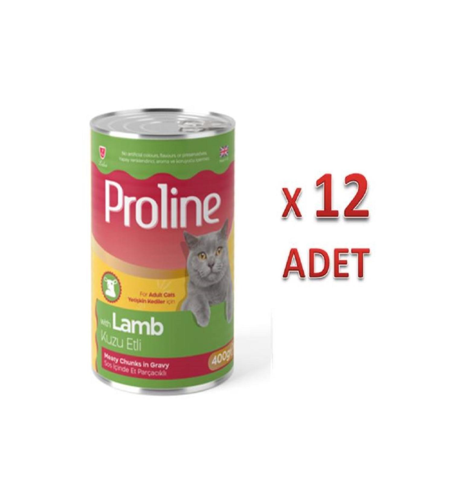 Proline Proline Canned Adult Cat Food with Lamb Meat in Sauce and Meat Pieces 400gr x 12 Pieces