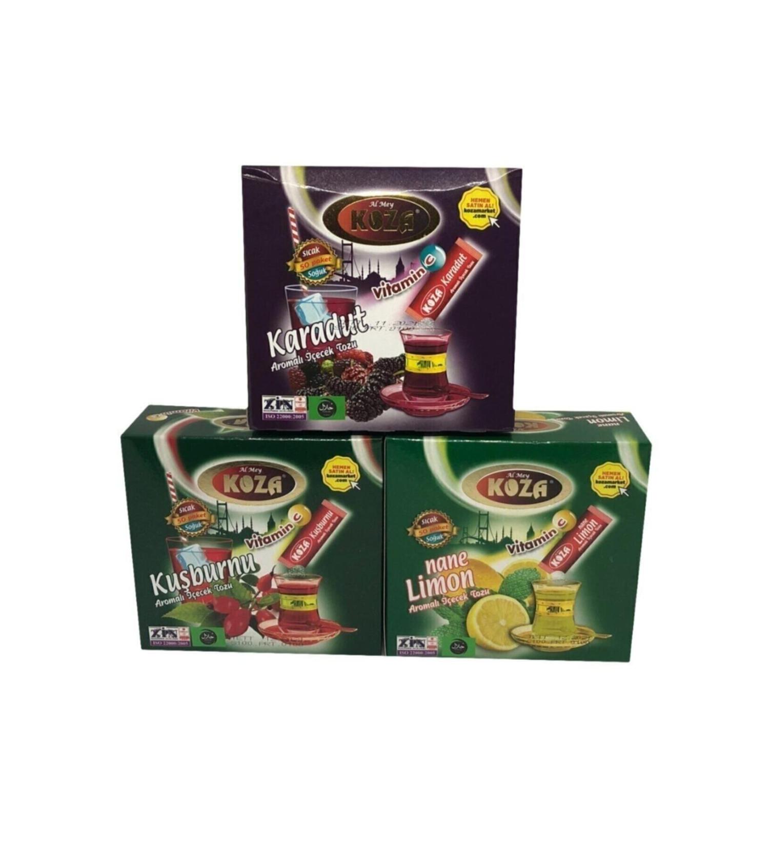 Koza Black Mulberry-Rosehip-Mint Lemon Single Use Drink Powder 3 Packs