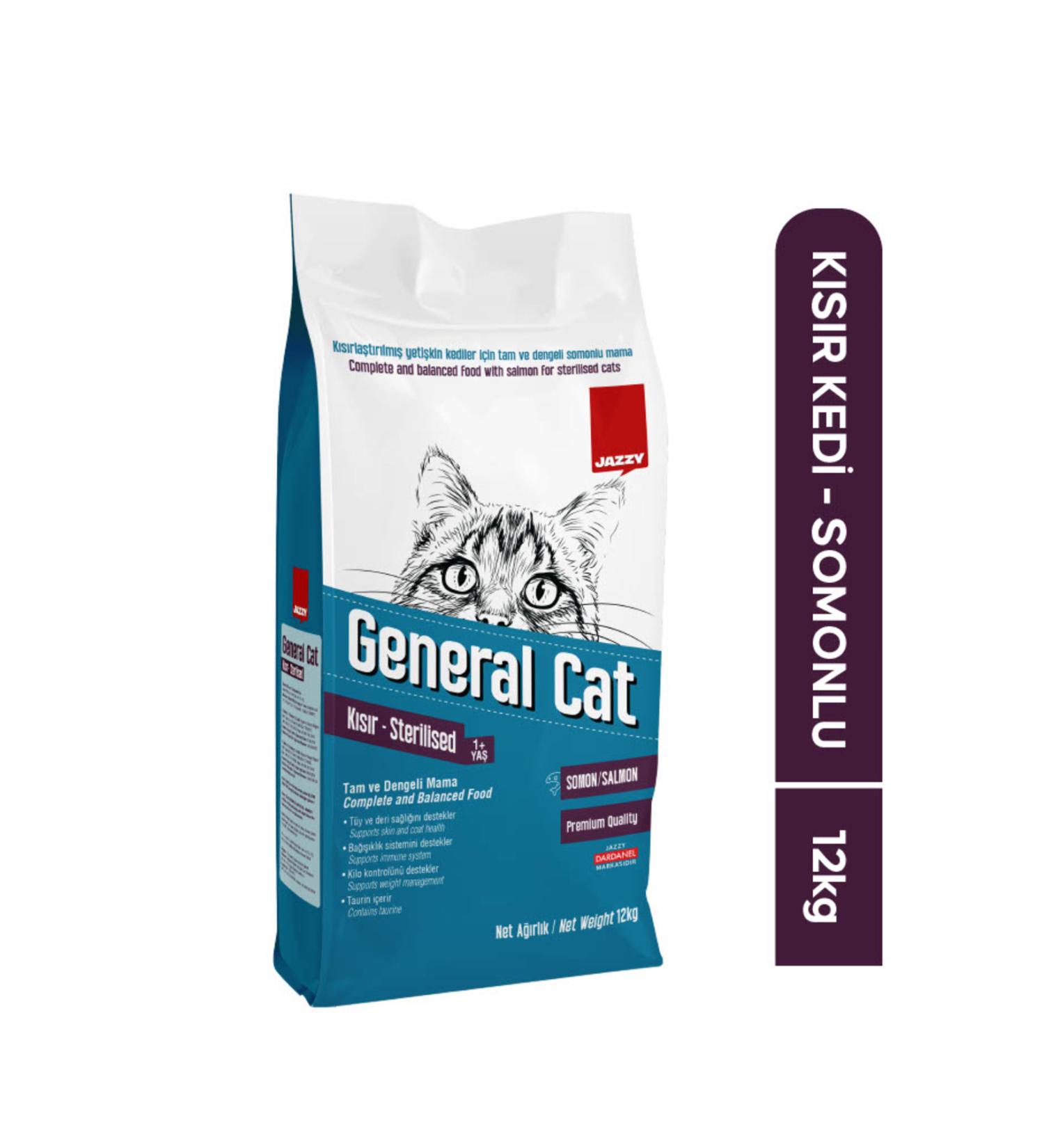 JAZZY General Cat Neutered Cat Food Salmon 12 Kg - Buy Online on GoSupps.com