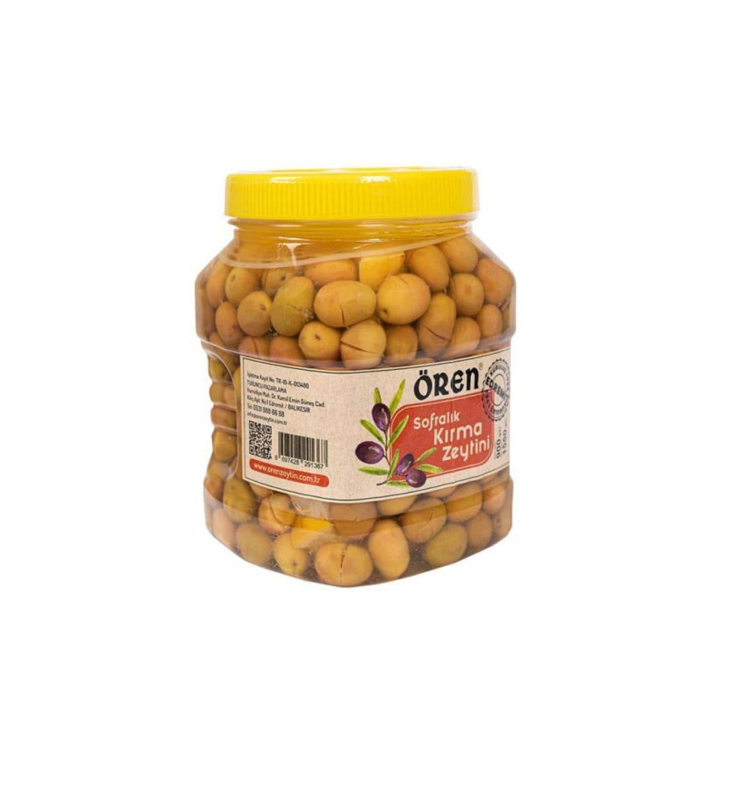 ren 1kg Edremit table olives (scratched green olives)