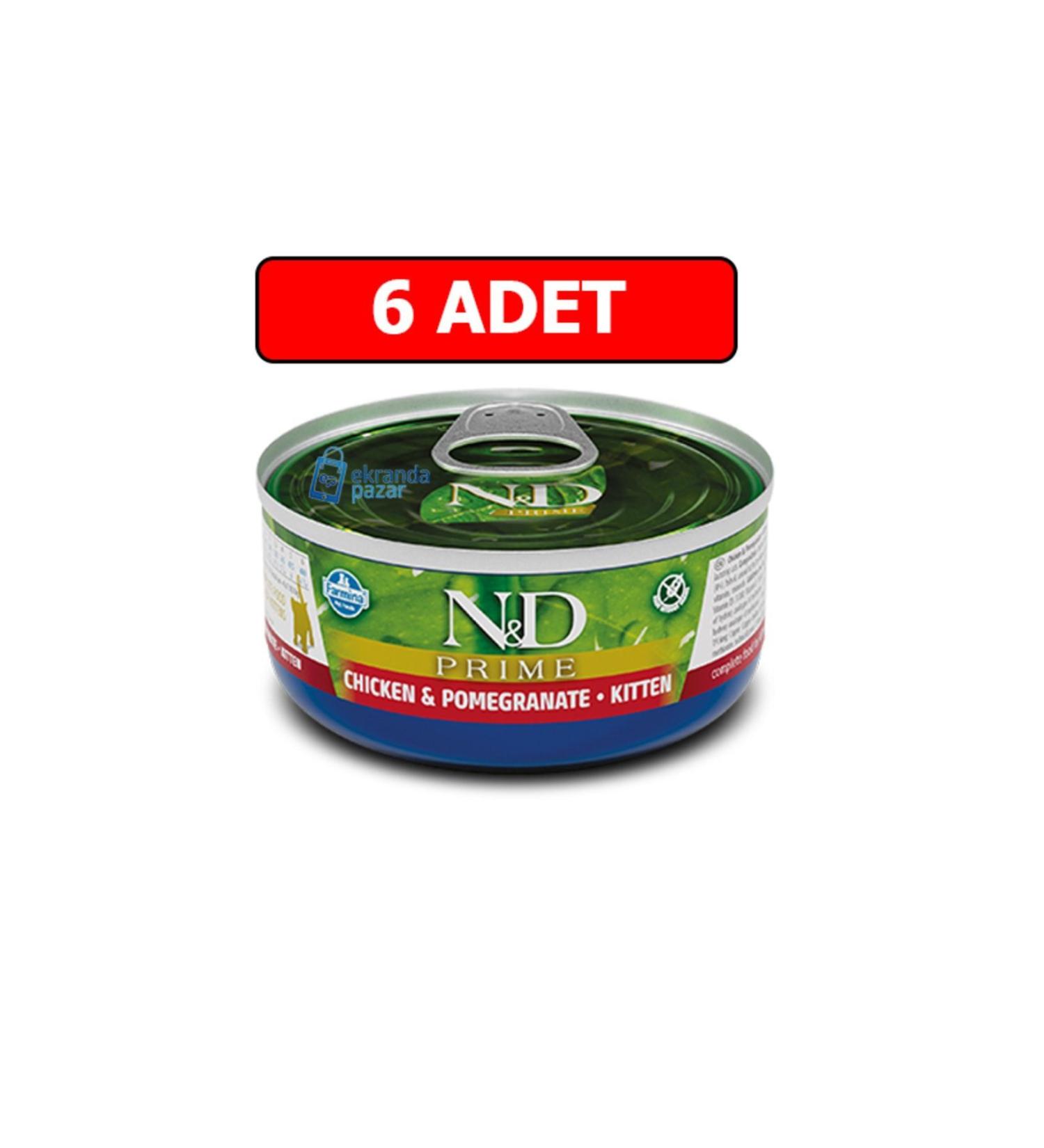 N & D Nd Prime Chicken Pomegranate Kitten Grain-Free Kitten Canned Food 6 Pieces 80 Gr Wet Food