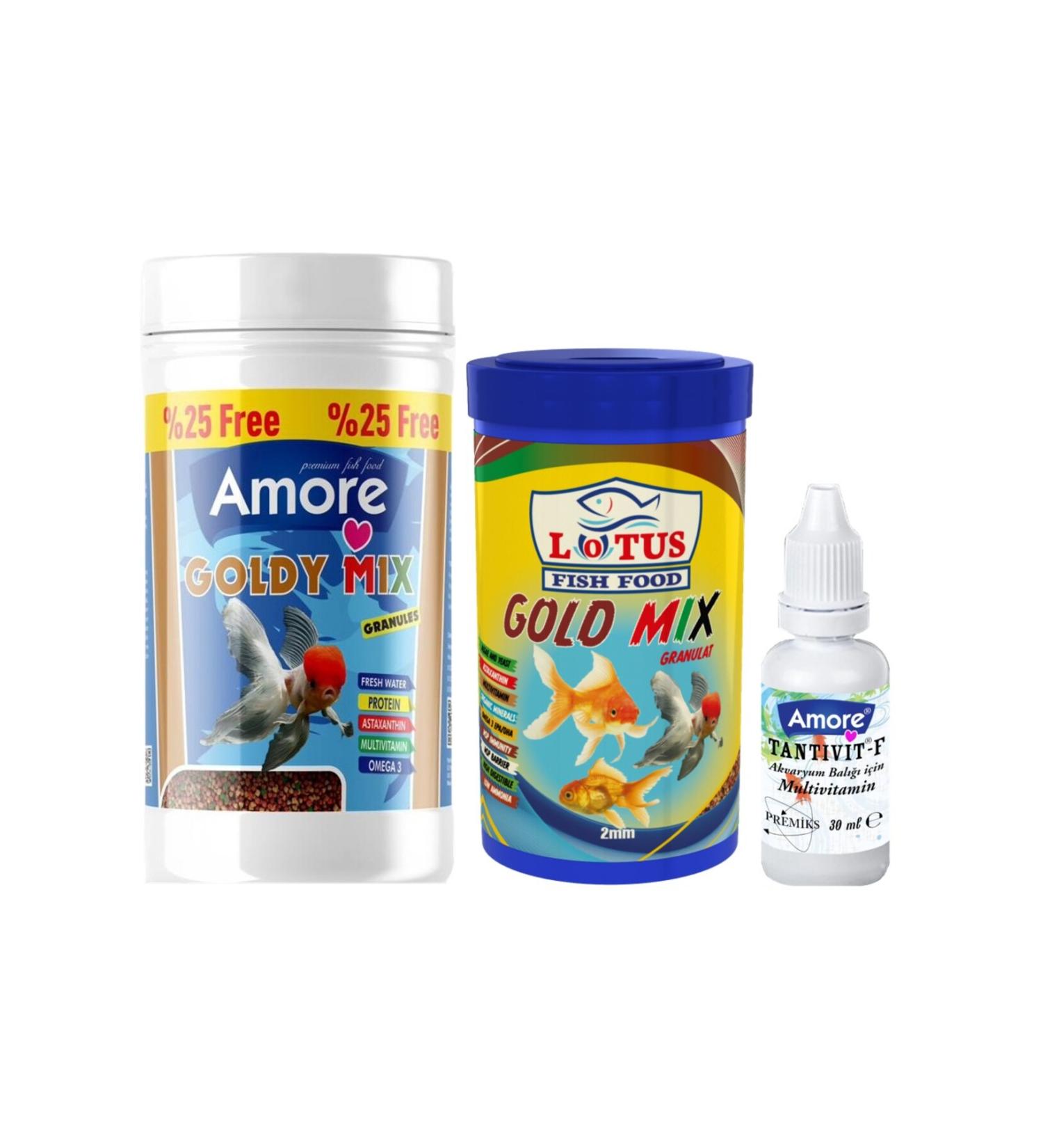 Lotus Goldy Mix Granules 125ml 100ml Goldfish Food Multivitamin Set - Buy Online on GoSupps.com