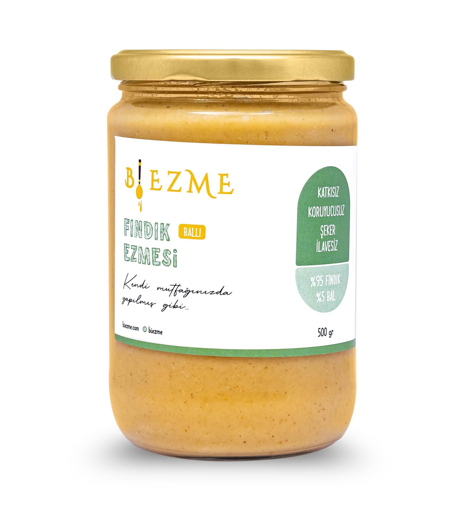 Bi Ezme Sugar-Free Additive-Free Homemade Honey Hazelnut Paste 500 Gr