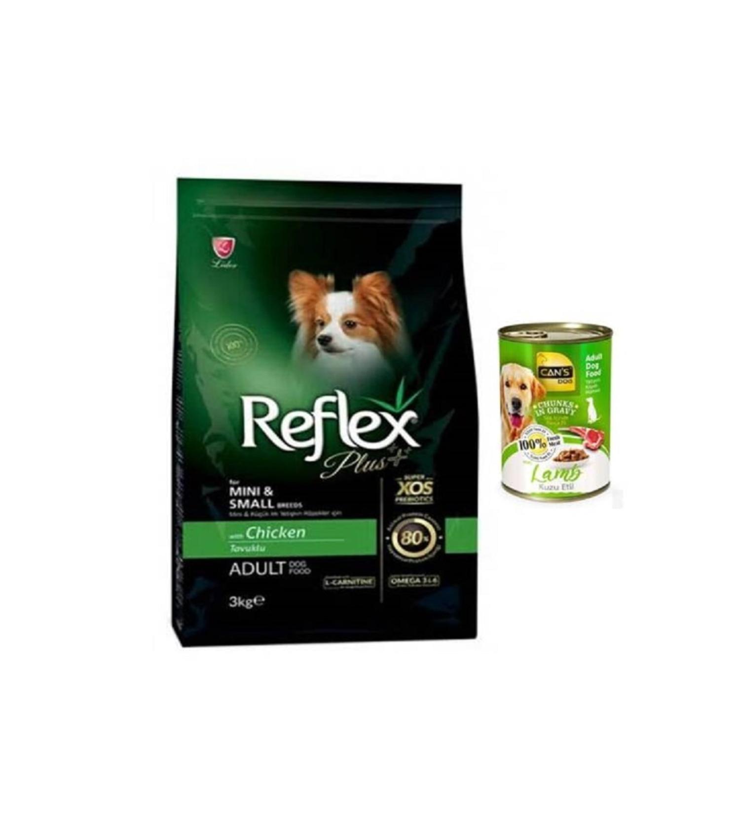 Reflex Adult Chicken Small Breed Adult Dog Food 3 Kg + Cans Dog Canned Food