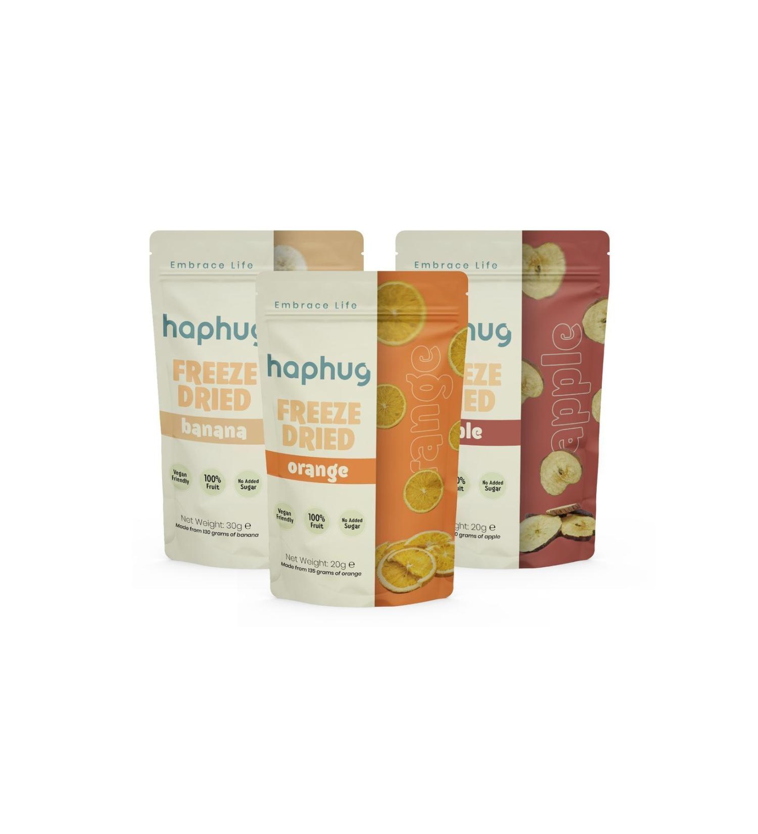HapHug Freeze Dried Winter Fruits 3 Pack - Orange Banana Apple Freeze Dry Fruit - Buy Online on GoSupps.com