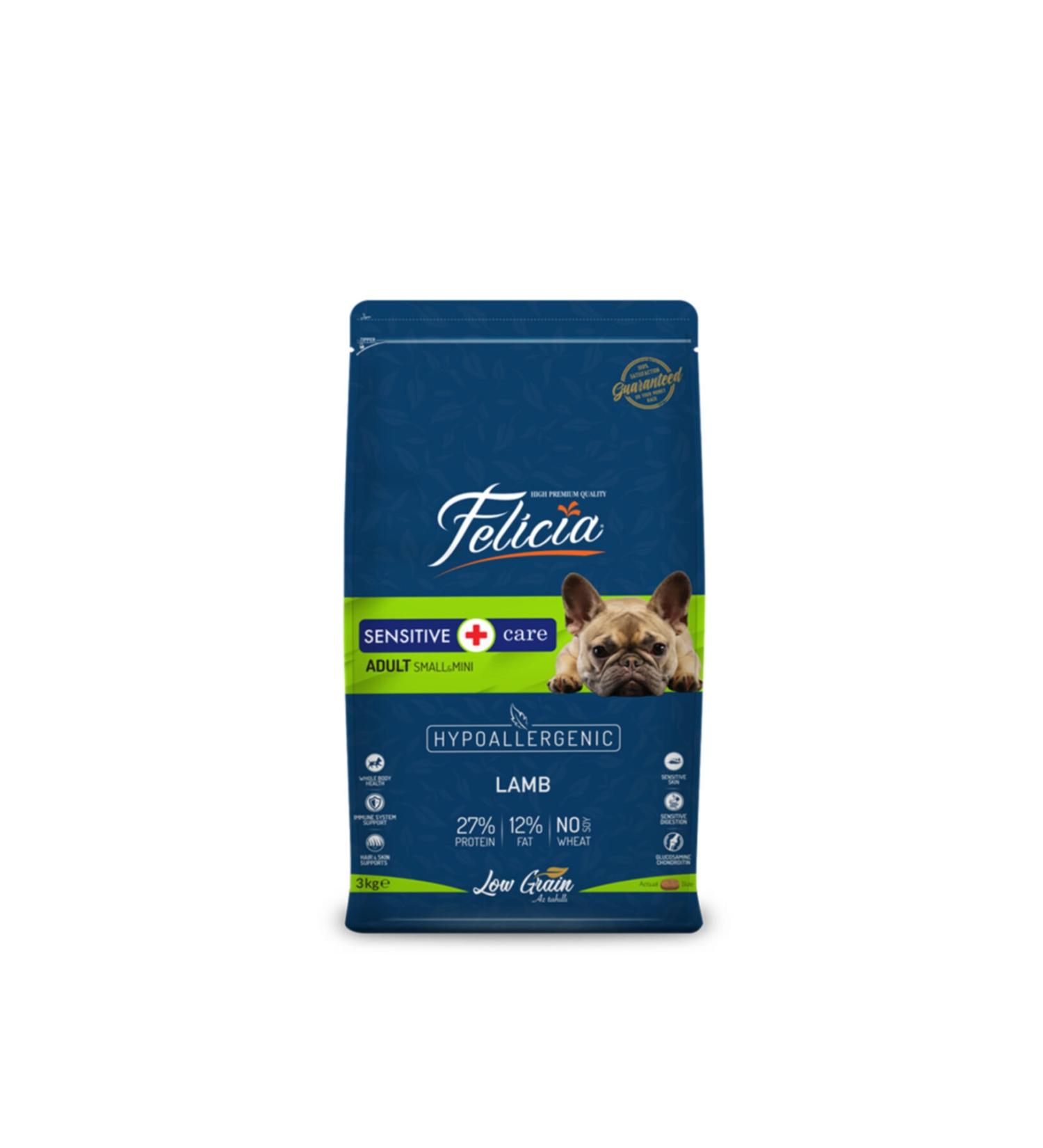 Felicia Low Grain Adult Lamb Small/mini Hypoallergenic Dog Food 3 kg