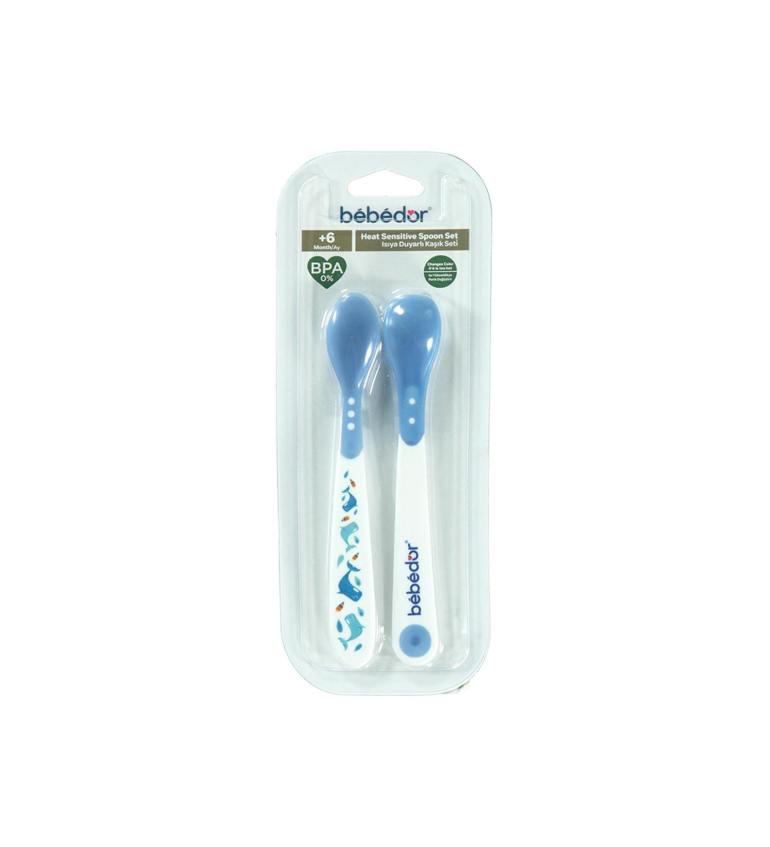NcK Bebedor Heat Sensitive Spoon 2-Pack 4+ Months - Blue