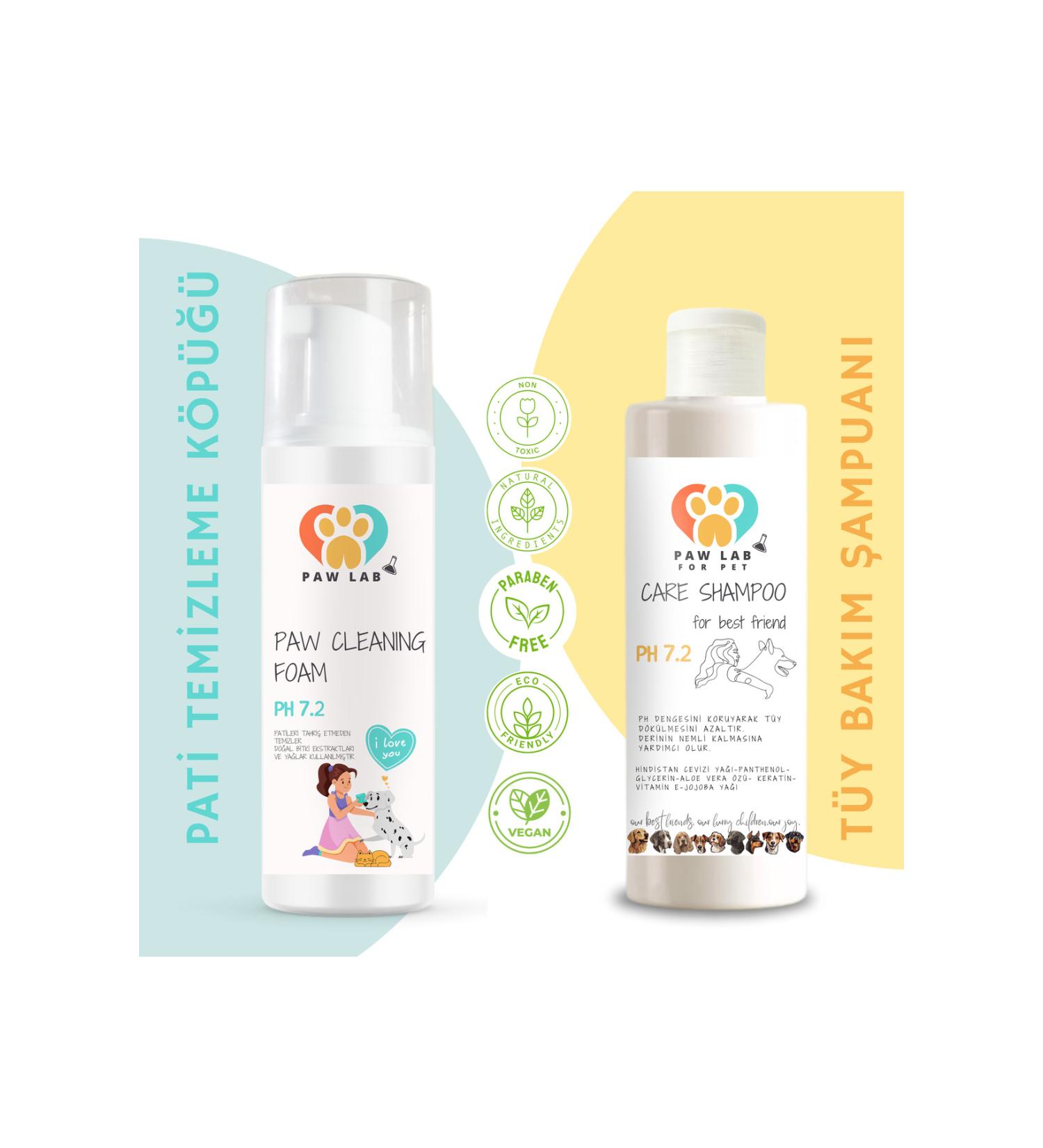 Paw Lab For Pet Paw Cleaning Foam 150 ML & Dog Care Shampoo 250 ML Set of Two