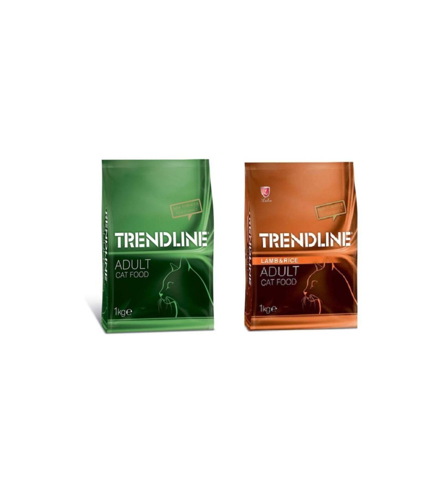 Trendline Adult Cat Chicken - Lamb Food 1 Kg + 1 Kg