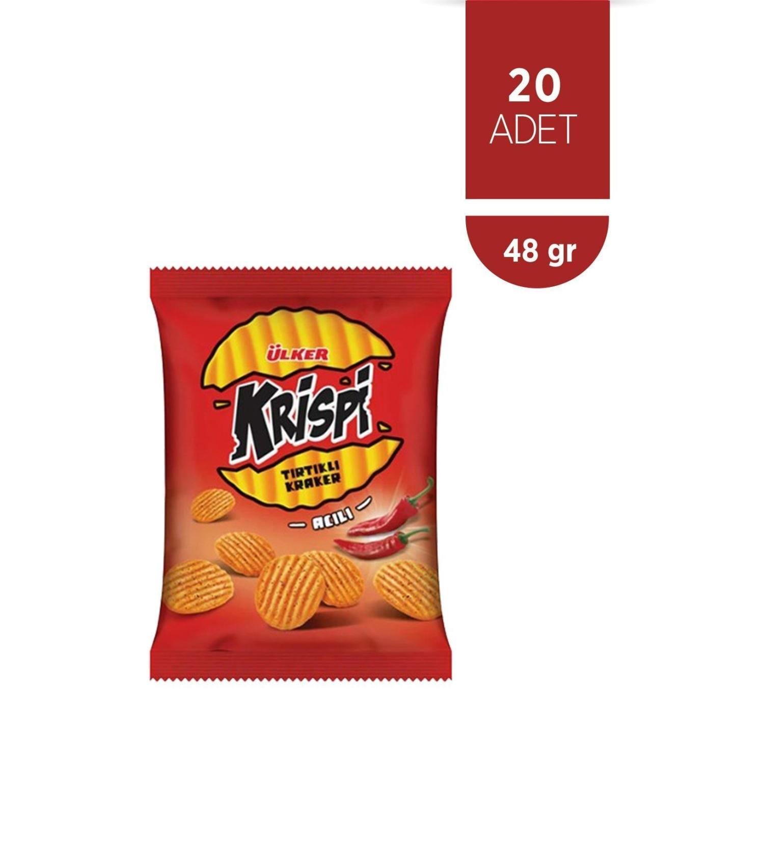 Ulker Krispi Serrated Crackers Hot 45 Gr (20 Pieces)