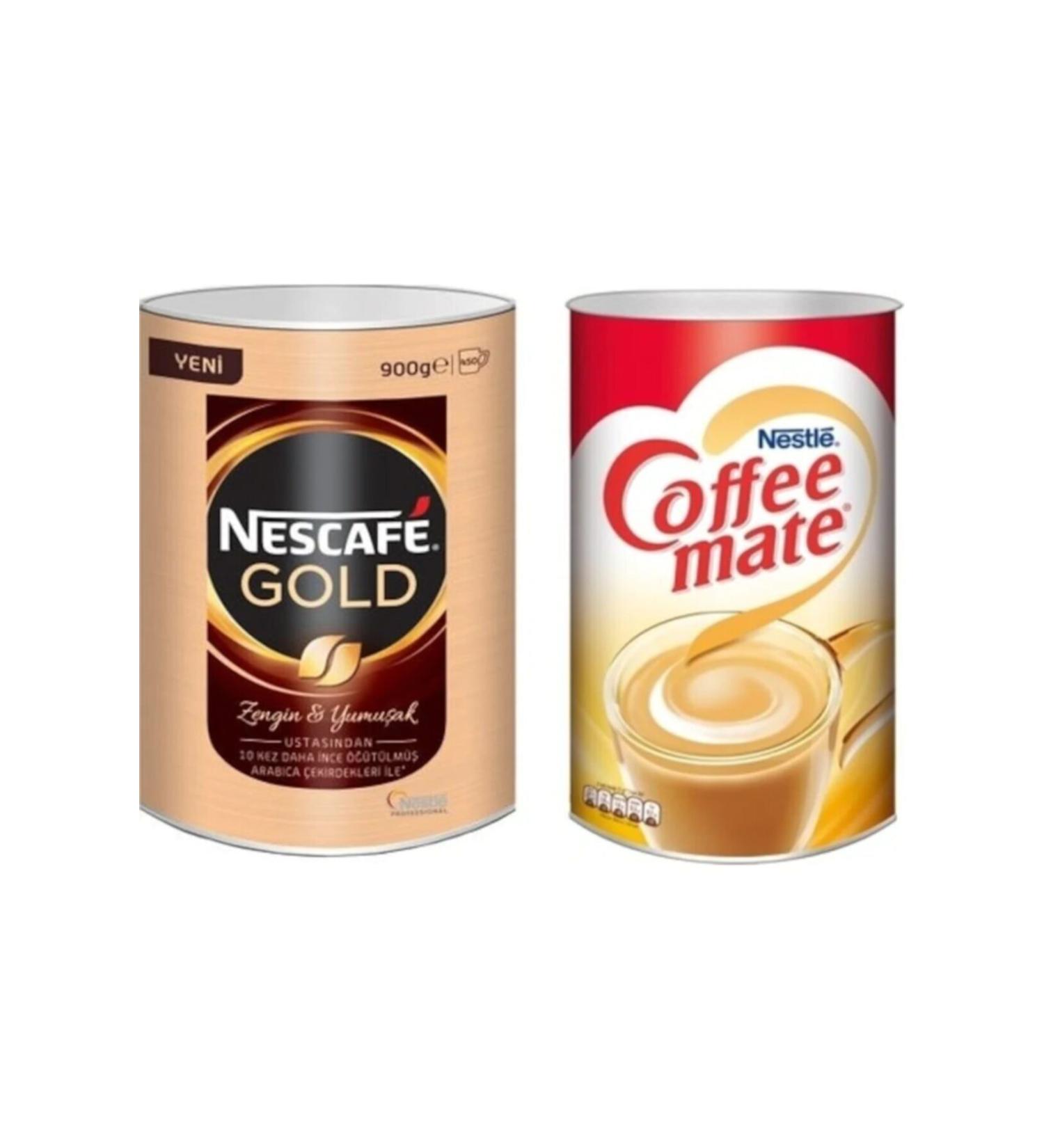 Nestle Nescafe Gold 900 Gr Tin Box + Coffee Mate 2 Kg Tin Box