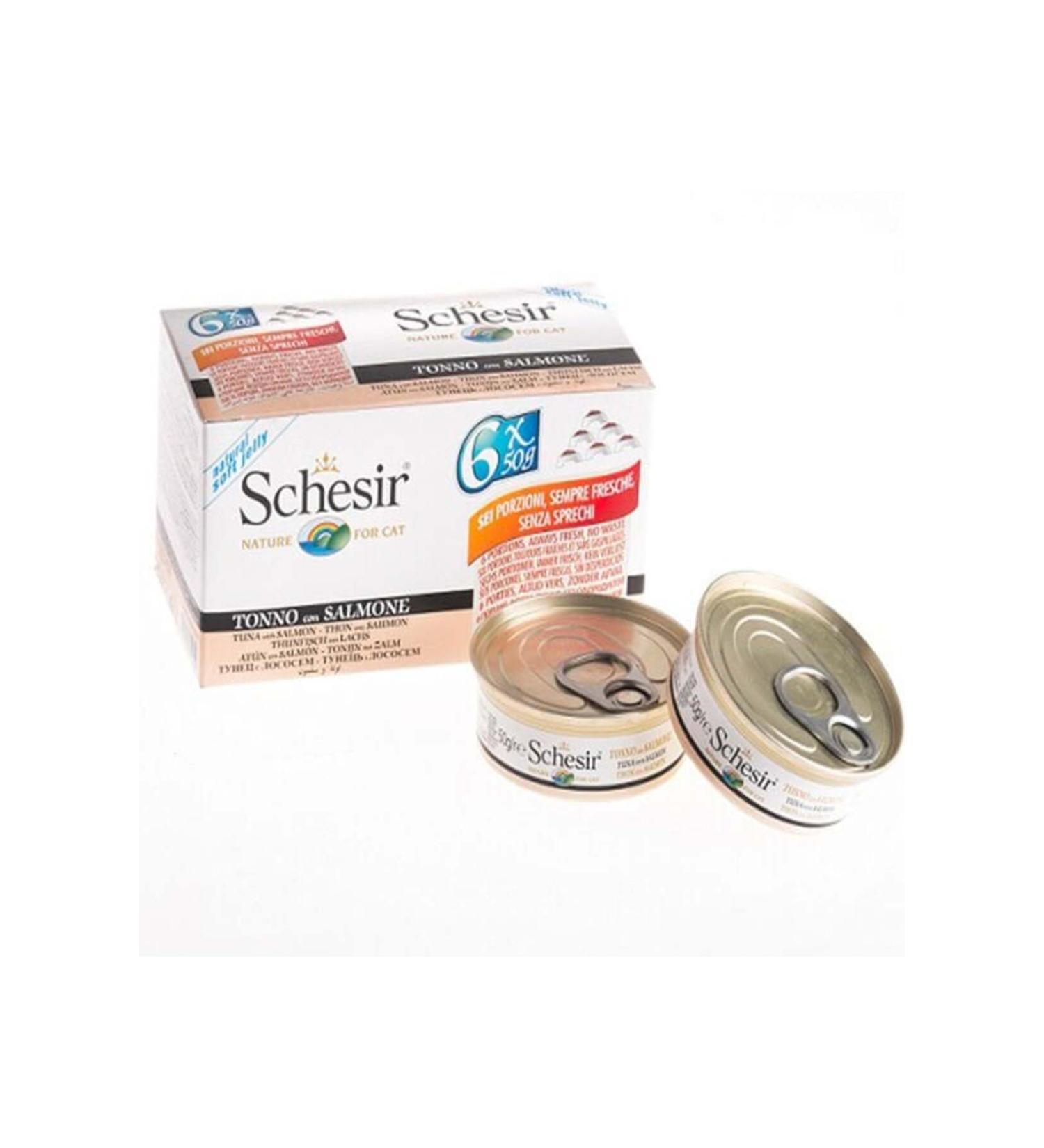 Schesir Multipack Salmon Cat Canned Food 6x50 gr