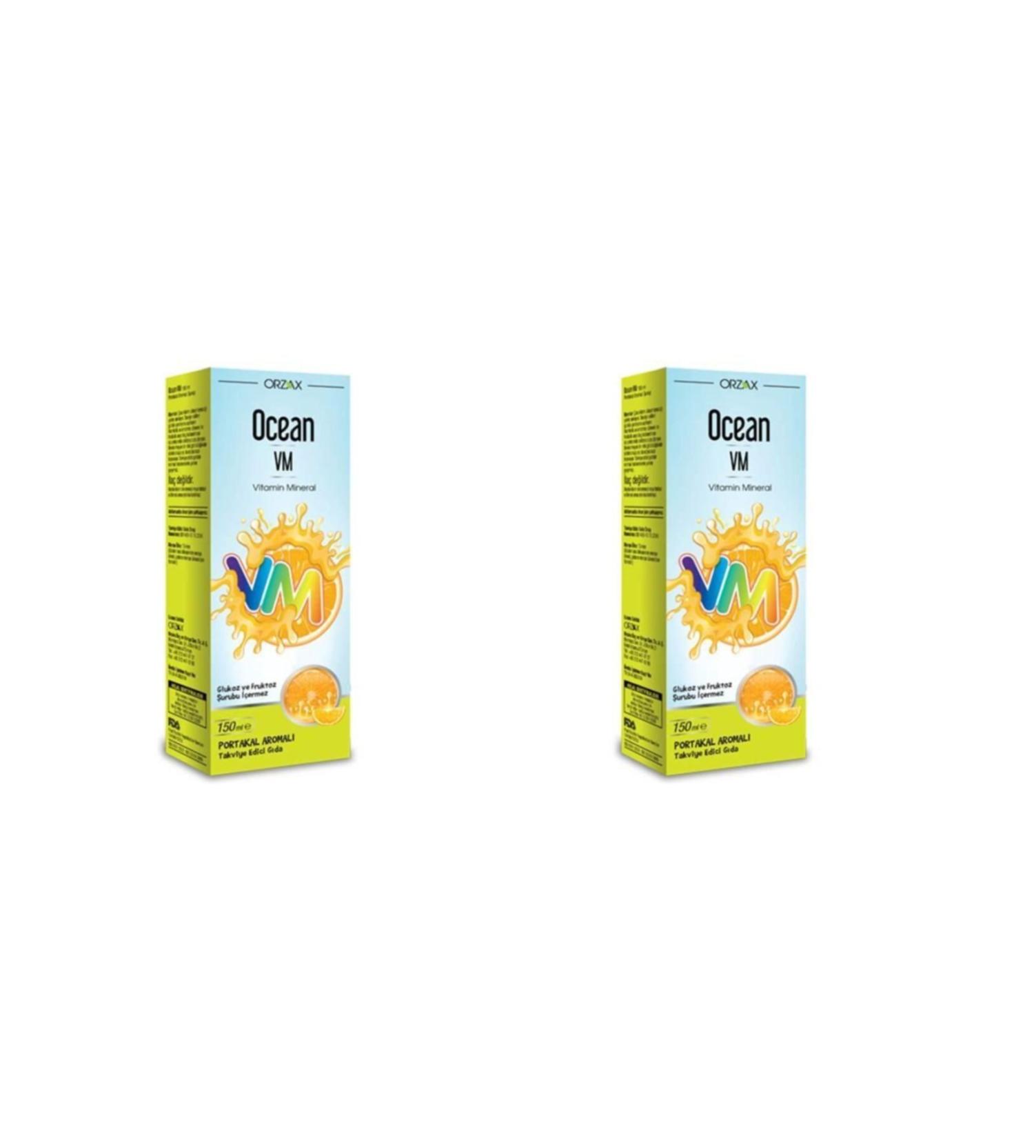 Ocean Orzax Vm Vitamin Mineral 150 ml Orange Syrup 2 Pack - Buy Online on GoSupps.com