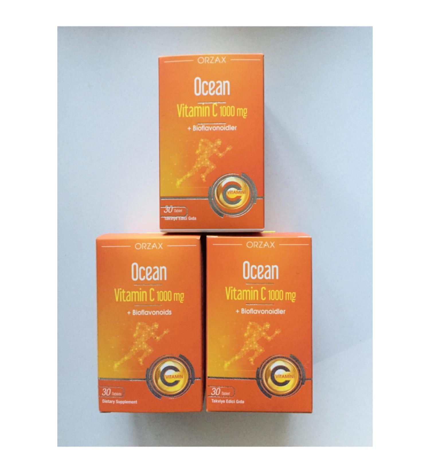 Ocean Ocean Vitamin C 30 Tablets 1000 mg 3 Boxes