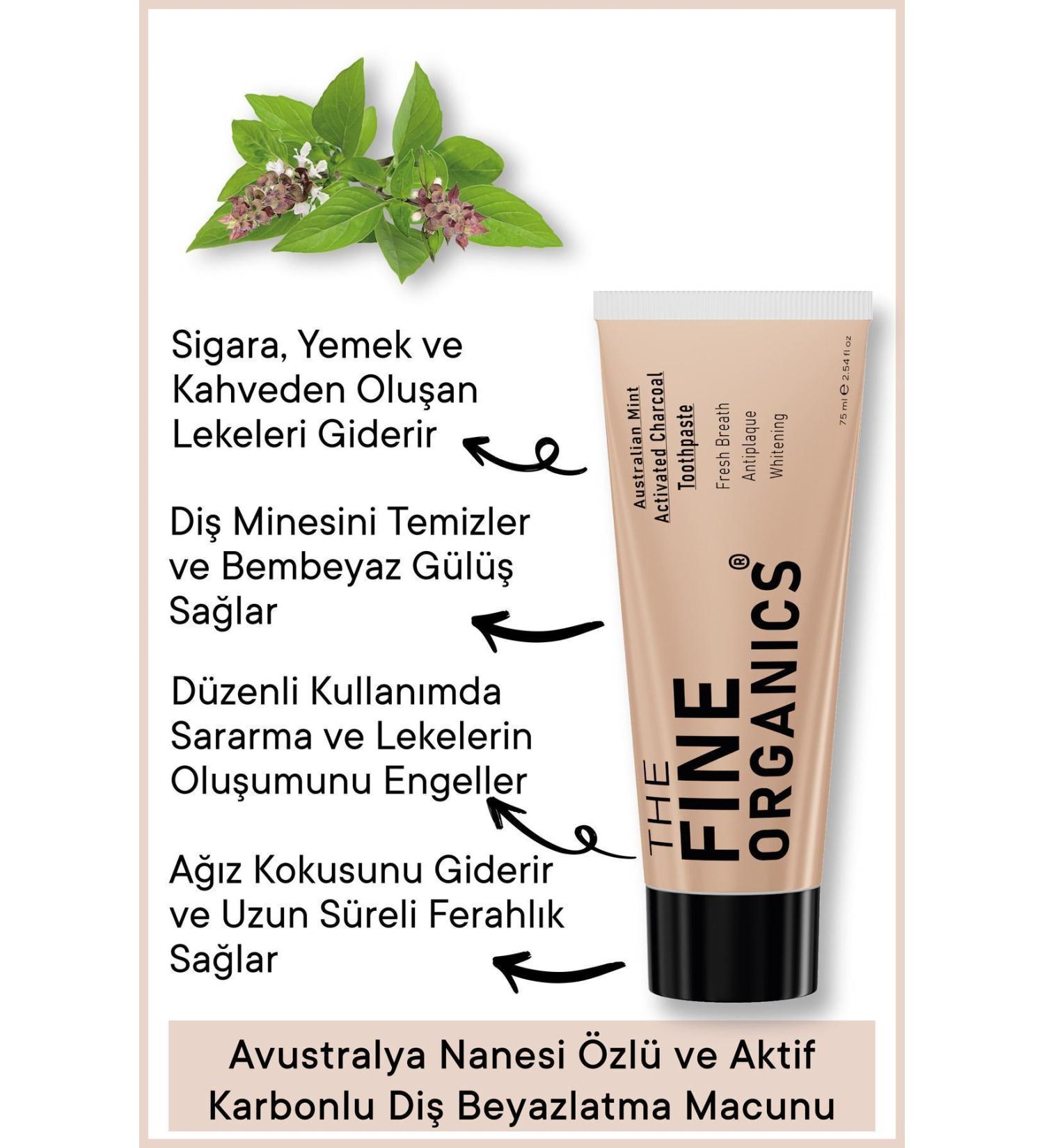 THE FINE ORGANICS Australian Mint Extract Whitening Activated Charcoal Toothpaste 75ml - Buy Online on GoSupps.com