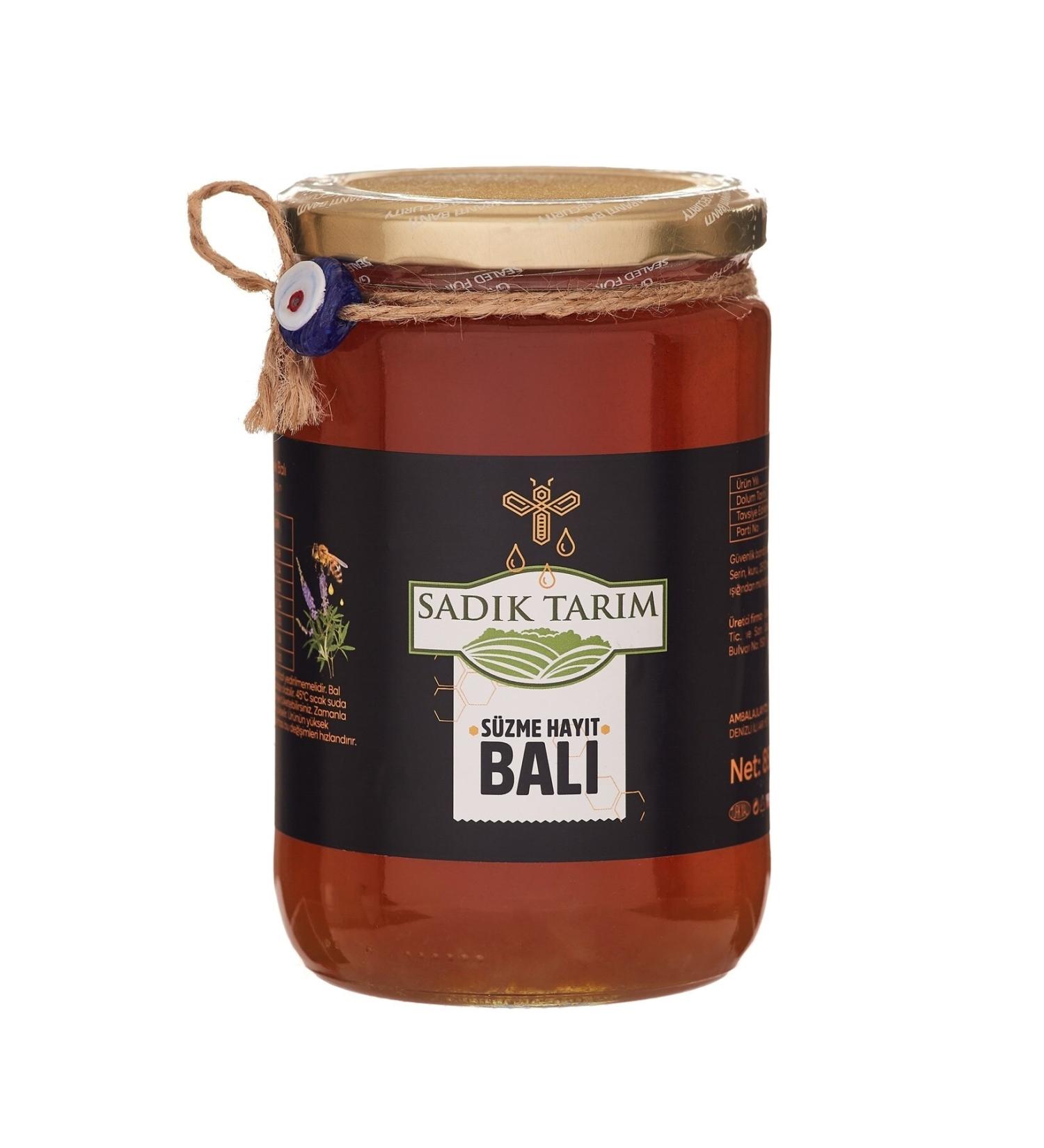 Sad k Tar m Strained Chaste Honey 850 Gr Glass Jar with Safety Security Band 850g