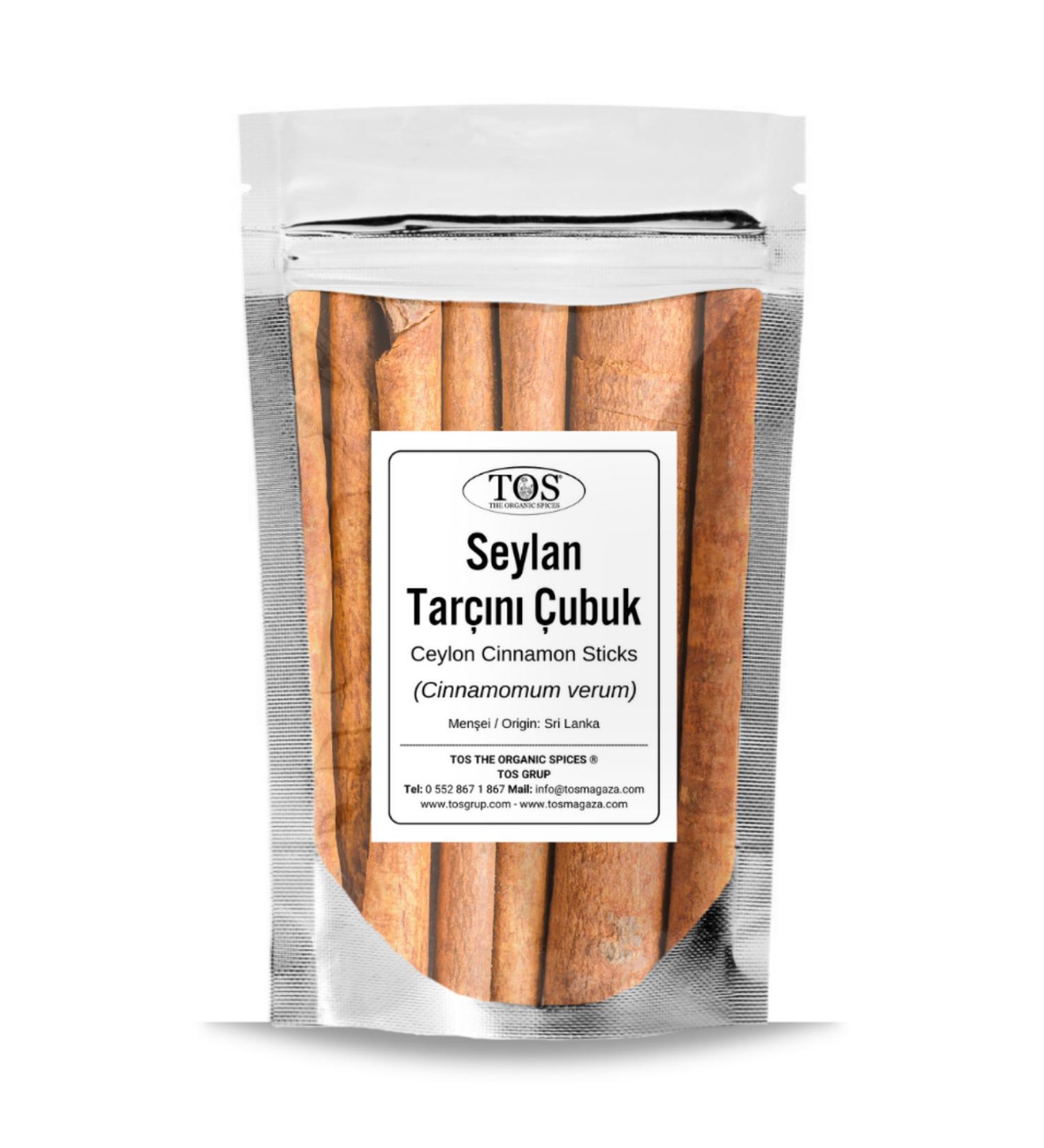 TOS The Organic Spices Ceylon Cinnamon Stick 250 gr Real Cinnamon (1st Quality) Cinnamomum verum / Sri Lanka Cinnamon