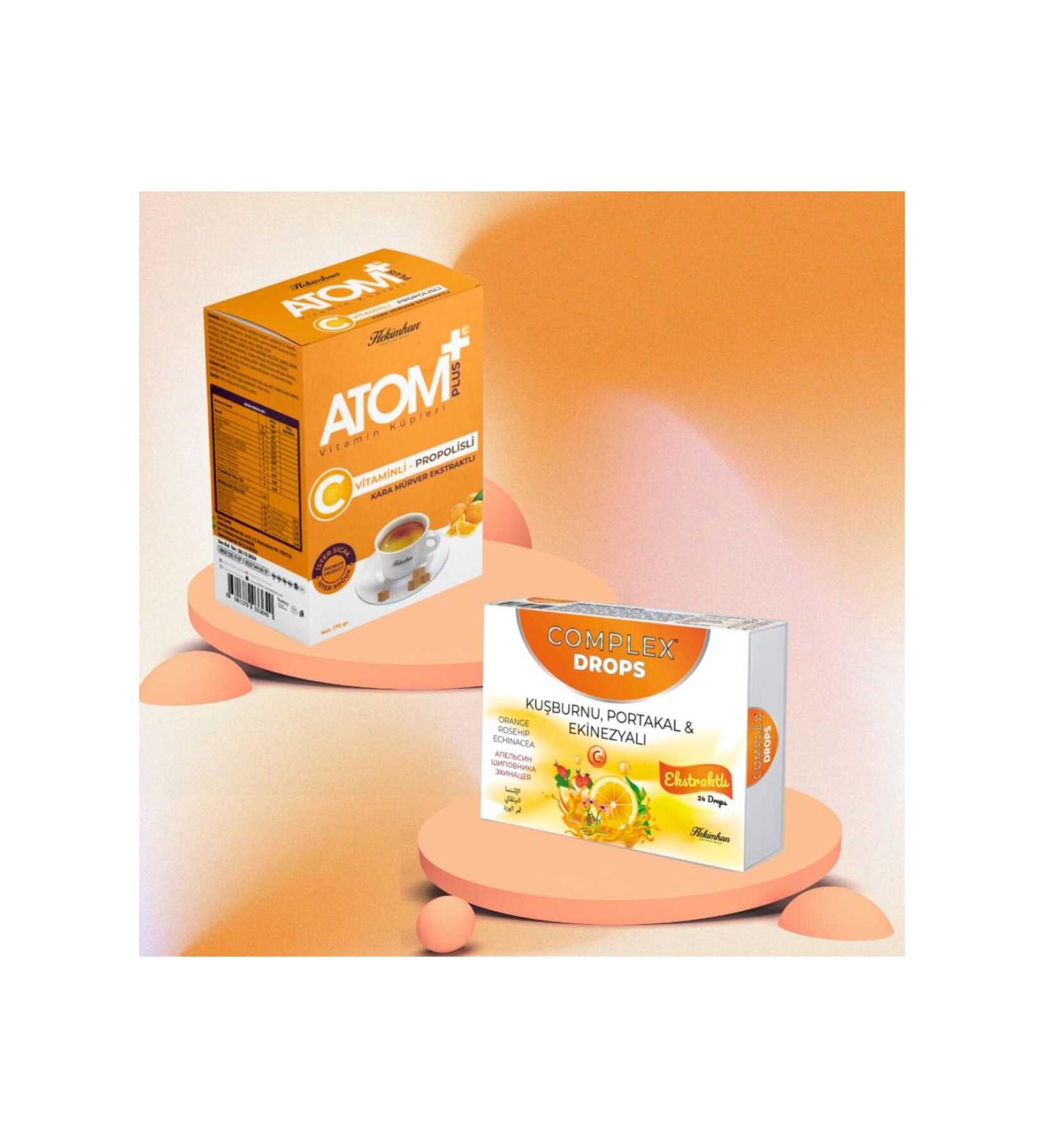 COMPLEX Atom Vitamin Cubes Vitamin C Propolis Black Elderberry Extract + Pastille