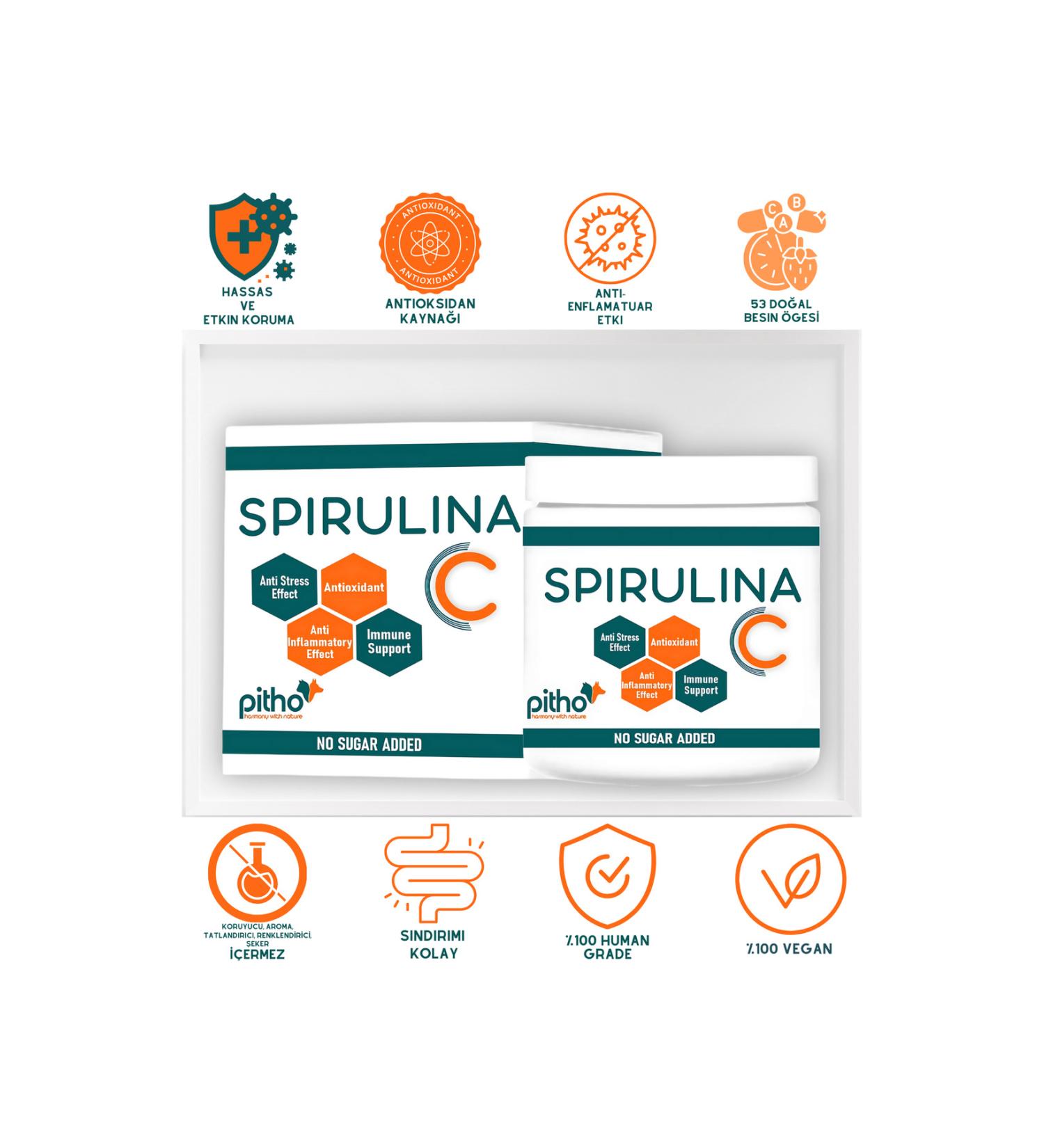 Pitho Spirulina C - Natural Immune Booster for Dogs and Cats - Buy Online on GoSupps.com