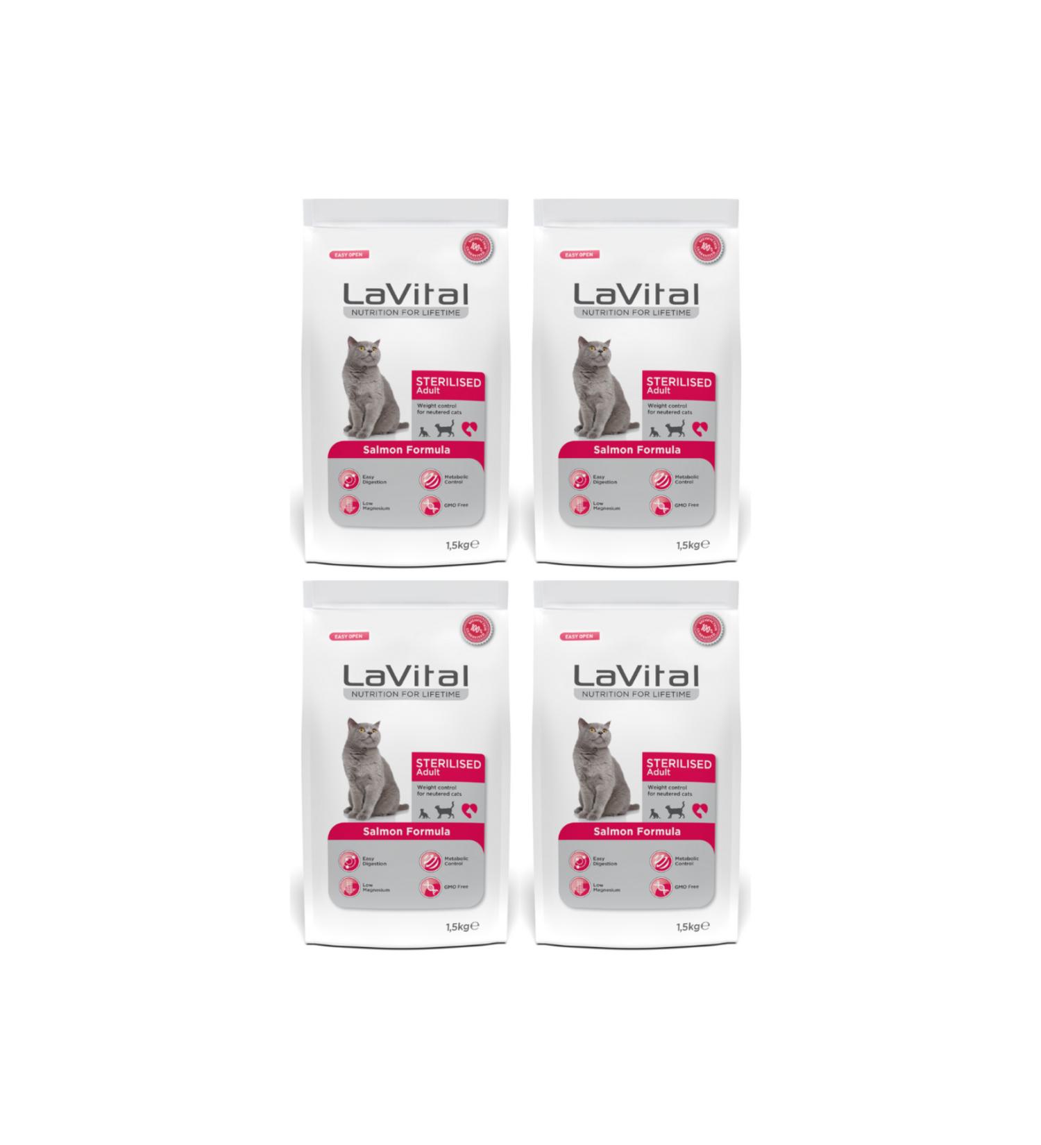 La Vital Salmon Premium Sterile Cat Food 1.5 kg 4-Pack - Buy Online on GoSupps.com