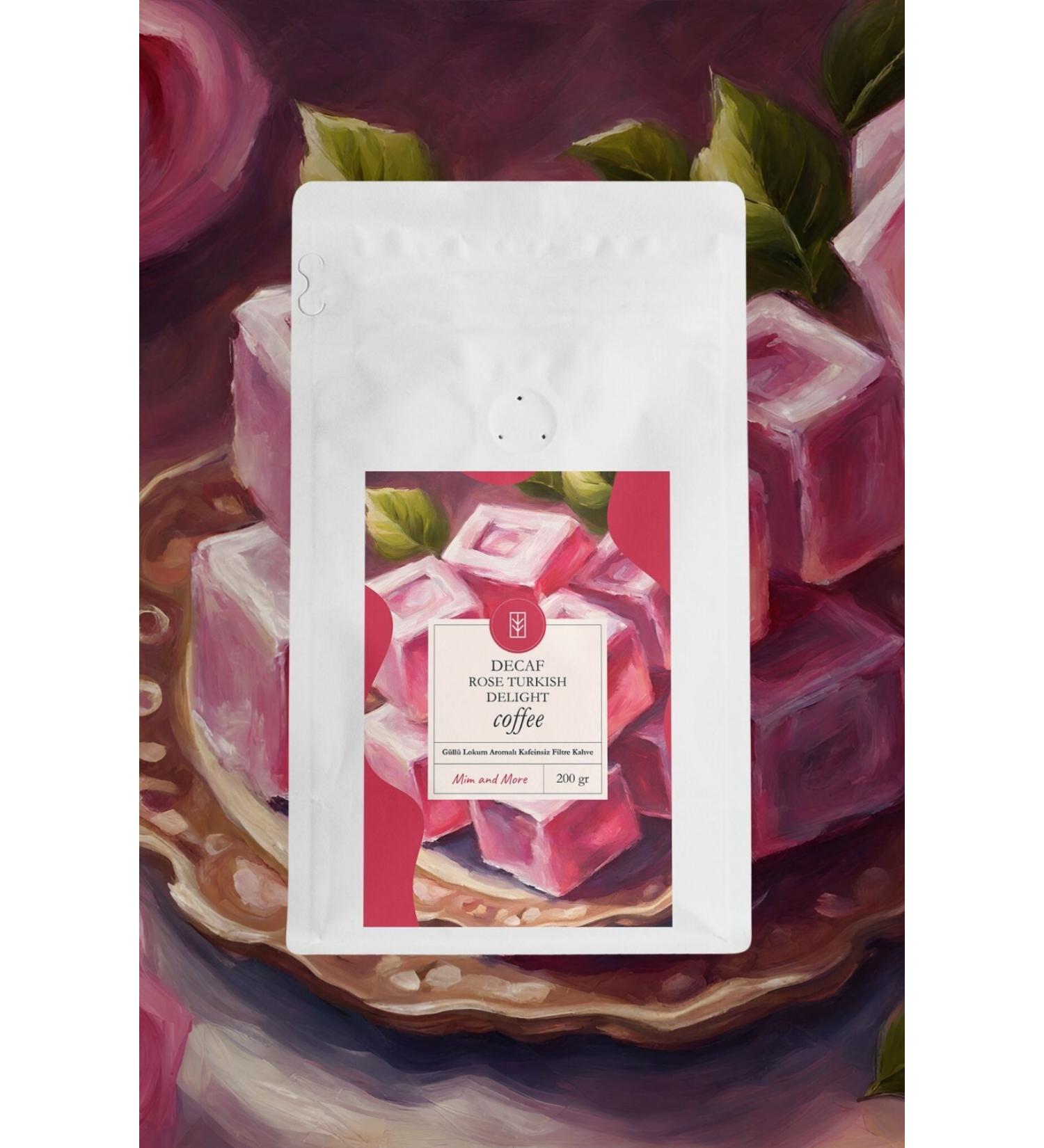 Mim and More Decaf Rose Turkish Delight Coffee Decaffeinated Rose Turkish Delight Flavored Filter Coffee 200 Gr - Buy Online on GoSupps.com