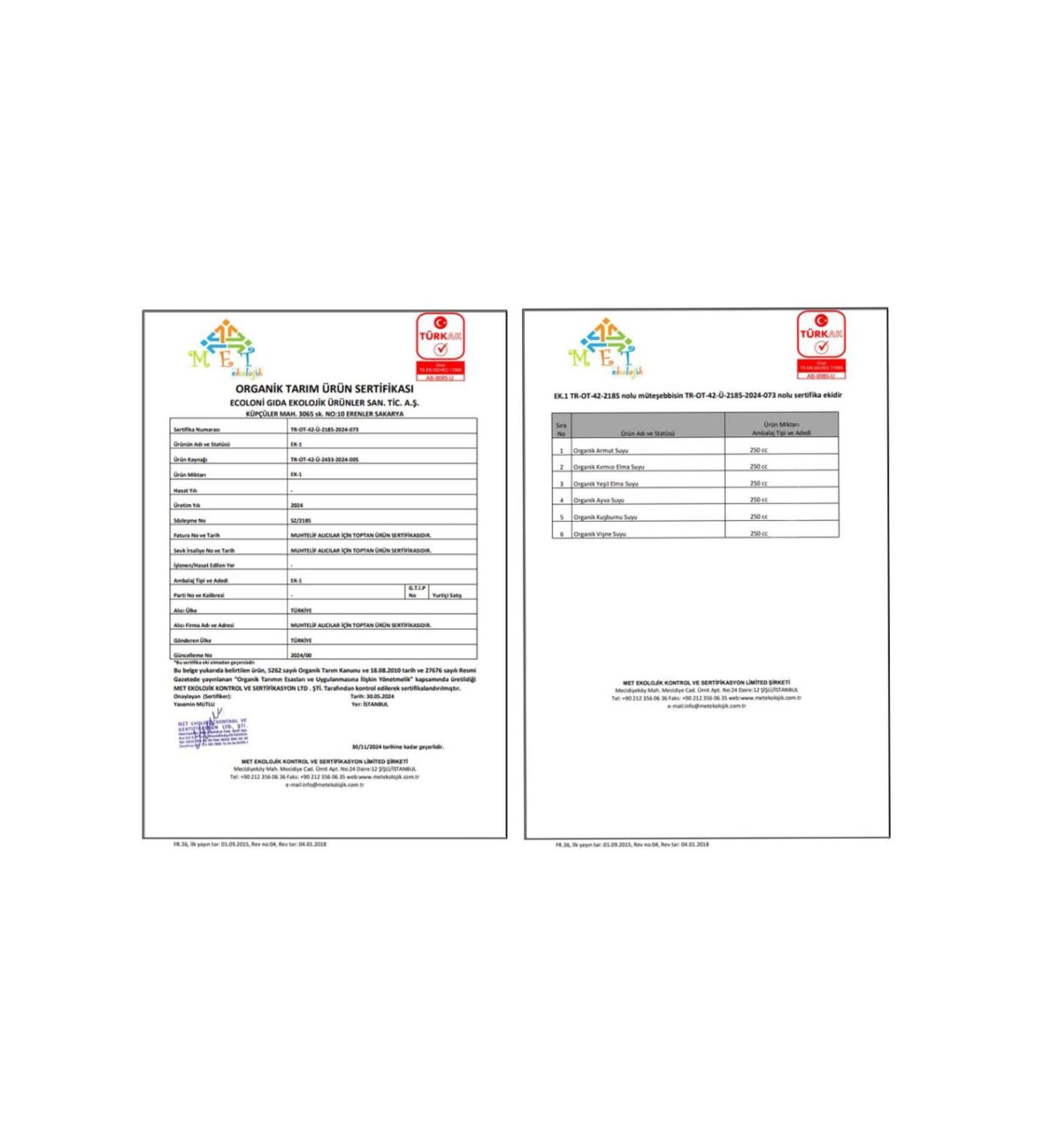 OG natural Organic Cherry Juice 250 ml