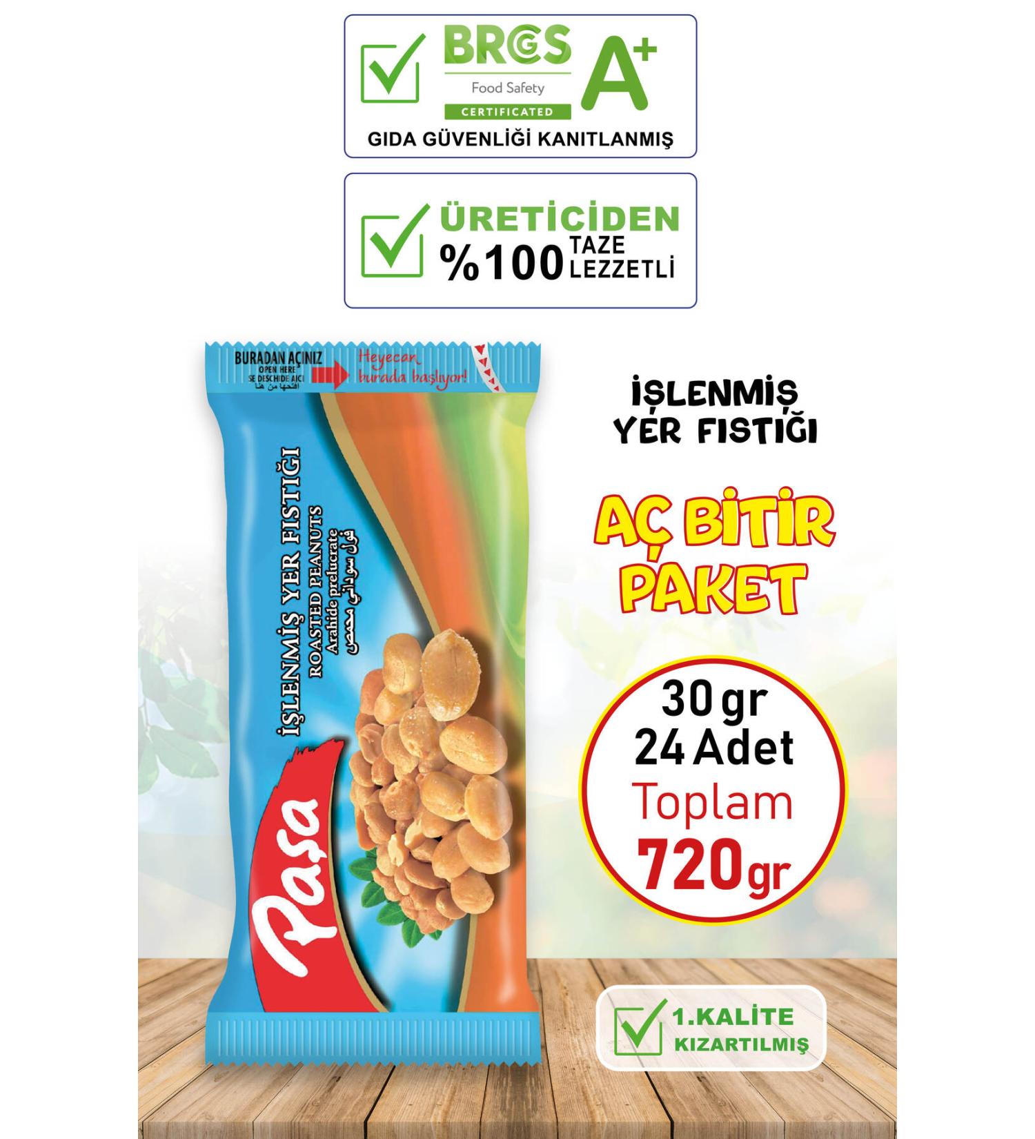 Pasha Dried Nuts Pasha Processed Peanut 30 gr X 24 Pieces (TOTAL 720 GR) - Buy Online on GoSupps.com