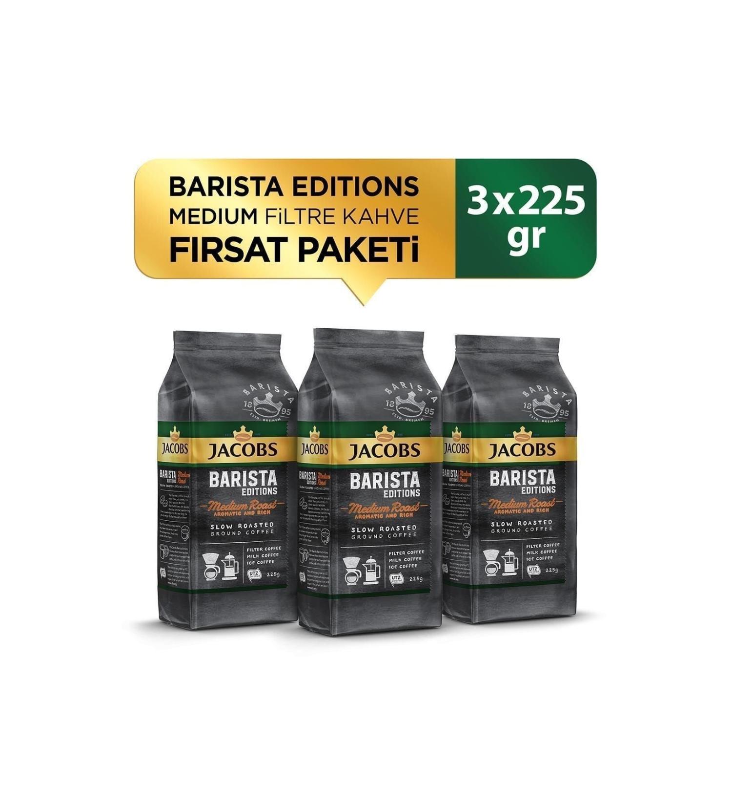 Jacobs Barista Editions Filter Coffee Medium Roast 225 gr X 3 Pieces - Rich and Aromatic - Buy Online on GoSupps.com
