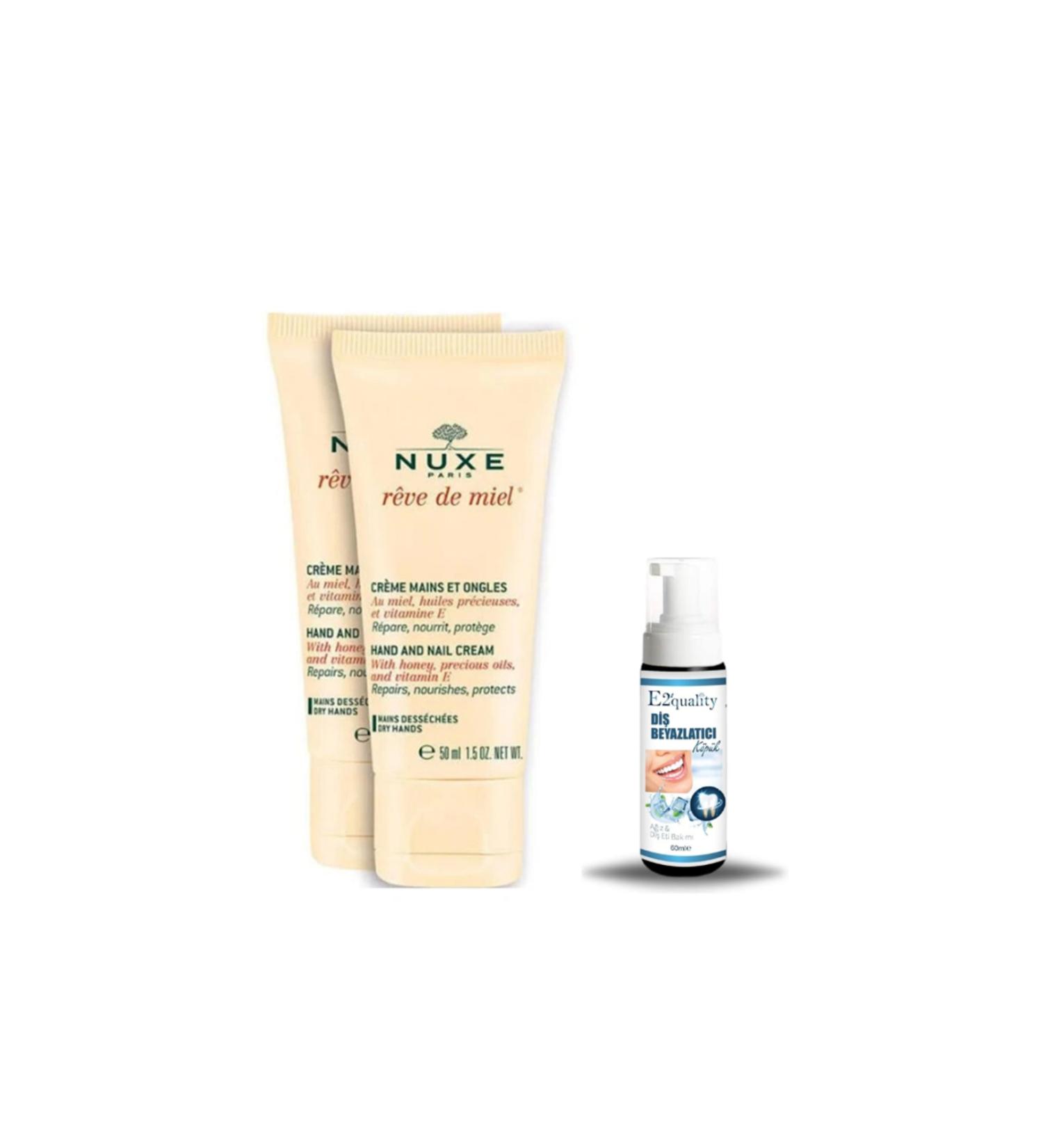 Nuxe Reve De Miel Creme Mains Et Ongles 2x50 ml 2nd Product Gift + Gift Teeth Whitening Foam