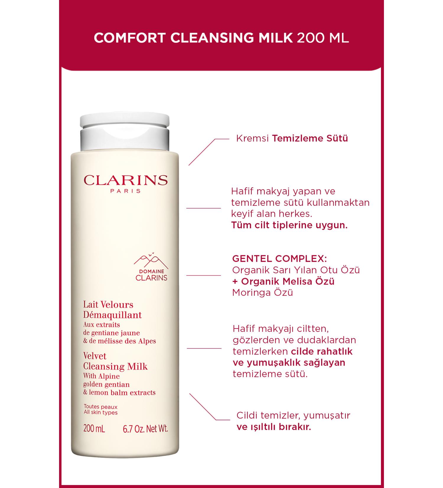 Clarins Velvet Cleansing Milk 200ml-moisturizing Make-up Remover Milk 200 ml - Buy Online on GoSupps.com