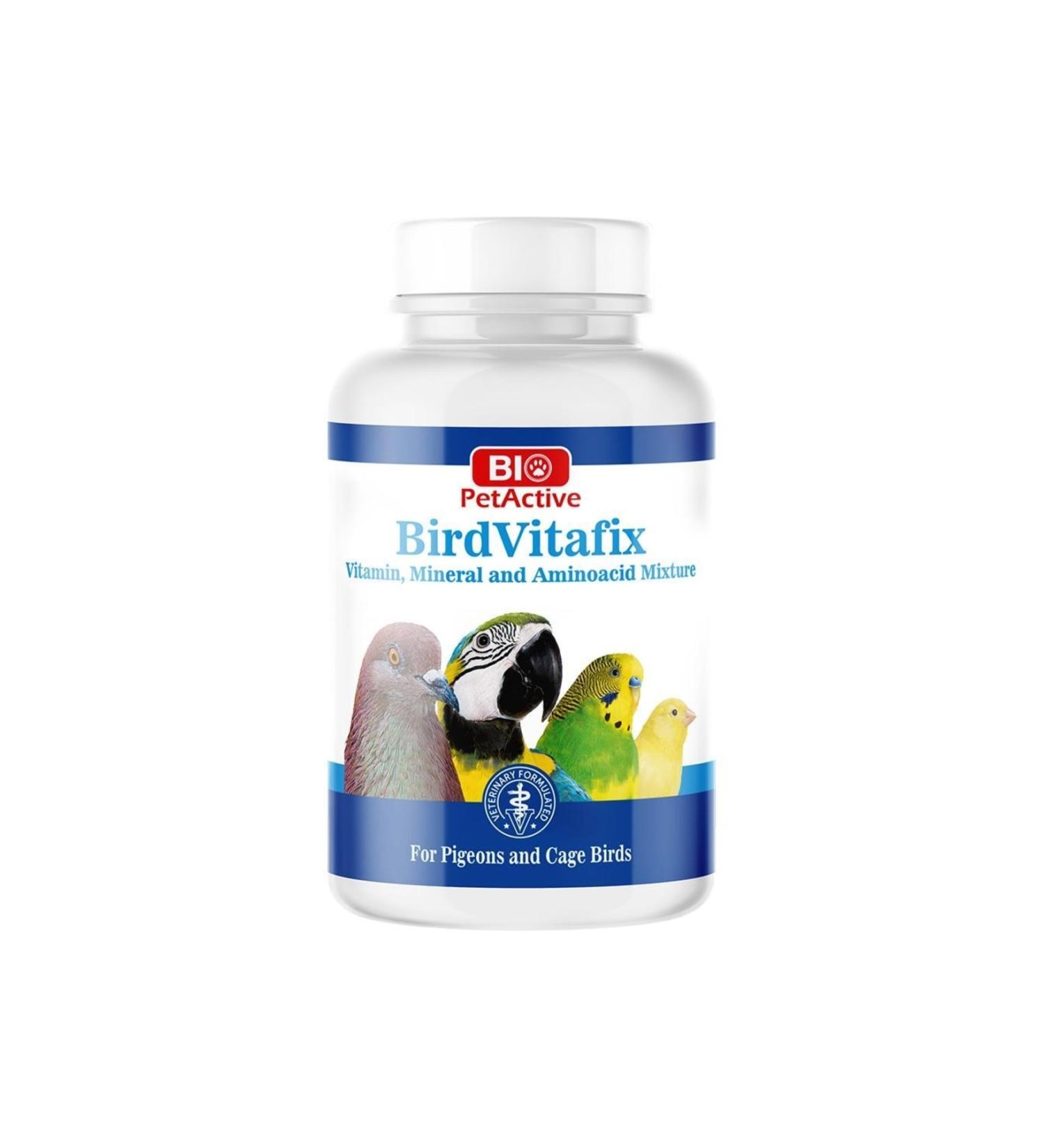 Bio PetActive Birdvitafix Parrot Canary Budgie Pigeon Bird Vitamin 75gr