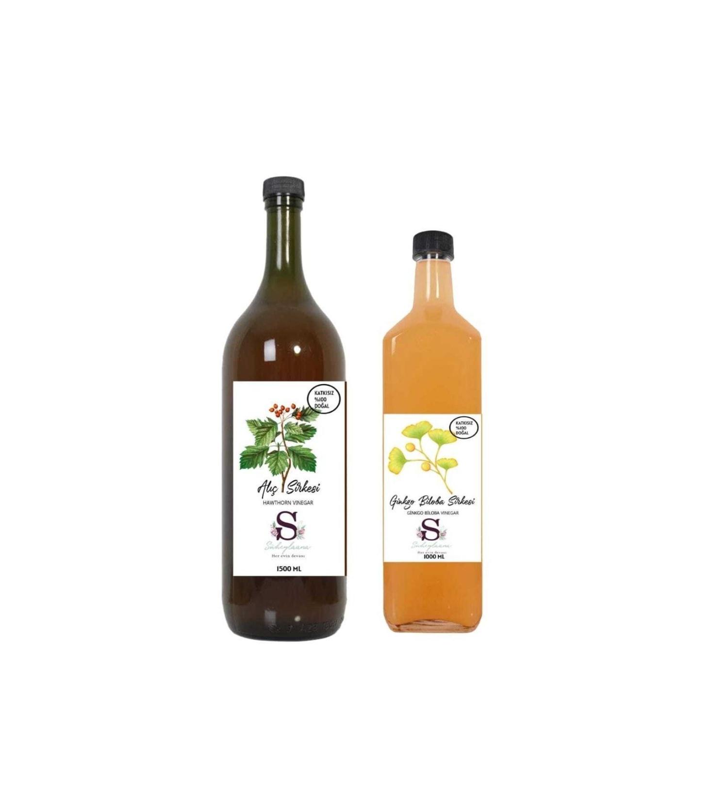 Suheylaana Natural Hawthorn Vinegar 1500 Ml And Natural Ginkgo Biloba Vinegar 1000 Ml