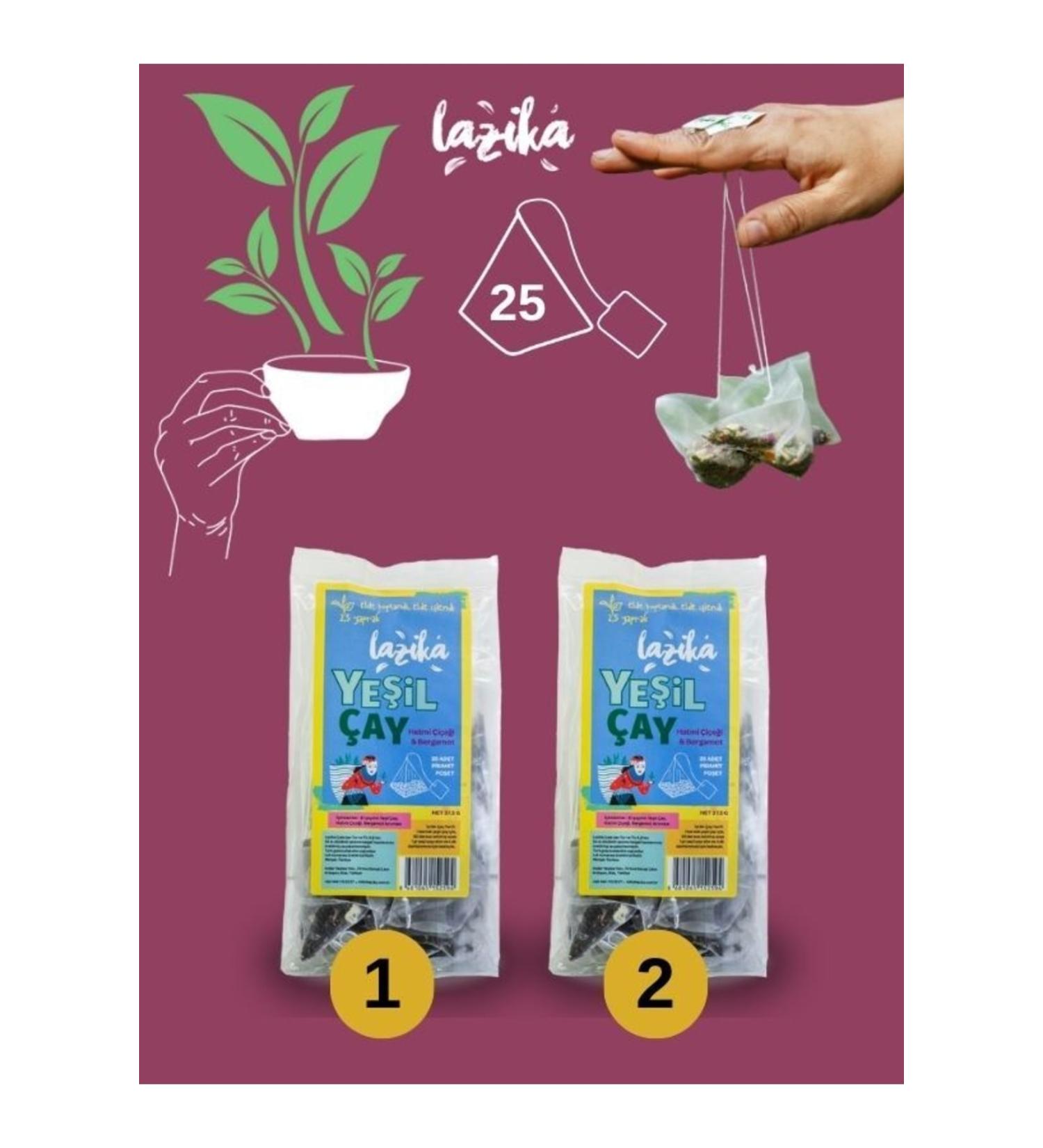 LAZIKA (SET OF 2) Pyramid Bag Green Tea Bergamot & Marshmallow Flower - Buy Online on GoSupps.com