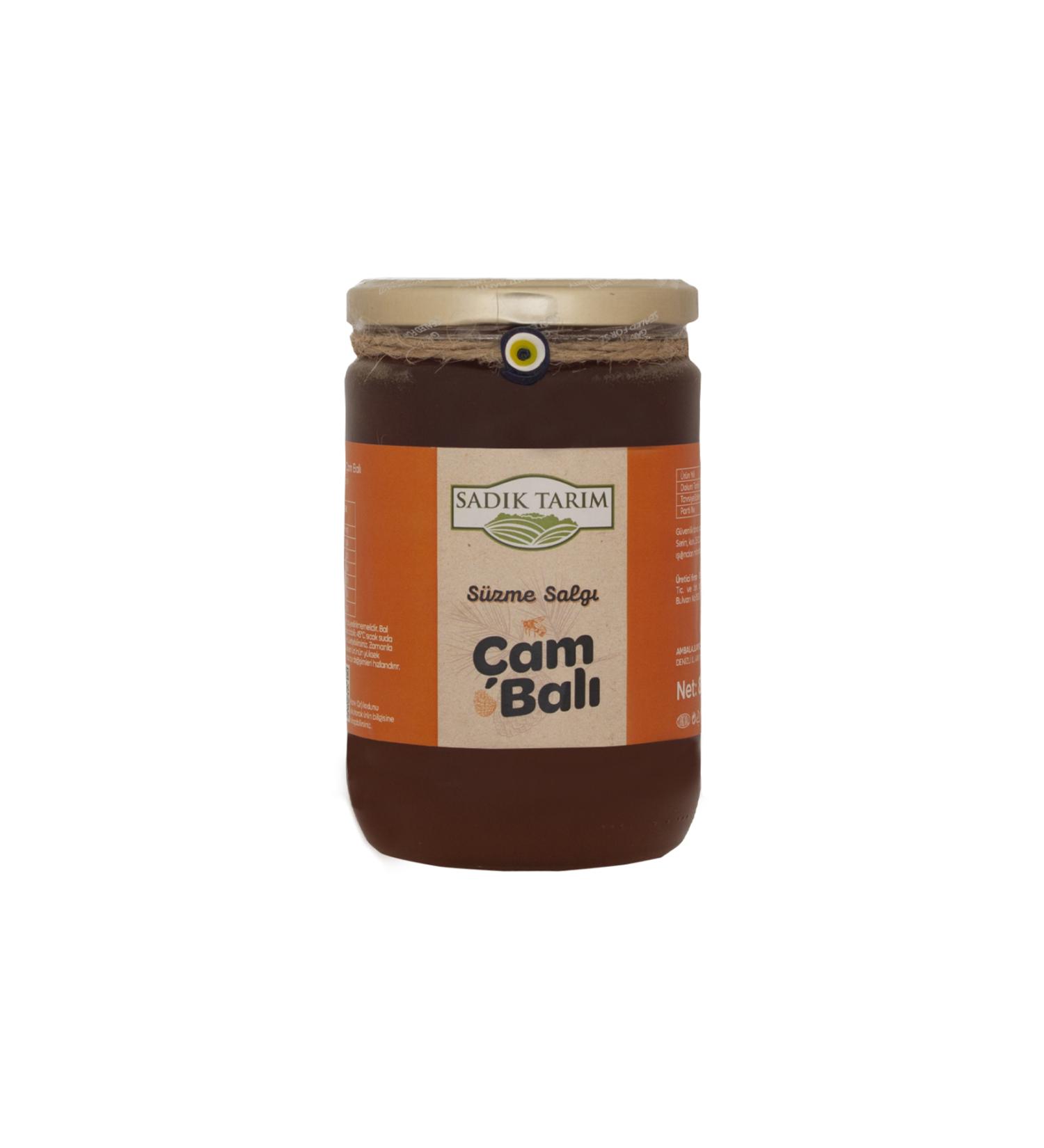 Sad k Tar m Strained Secretion Pine Honey 850 Gr Glass Jar with Safety Security Band 850g