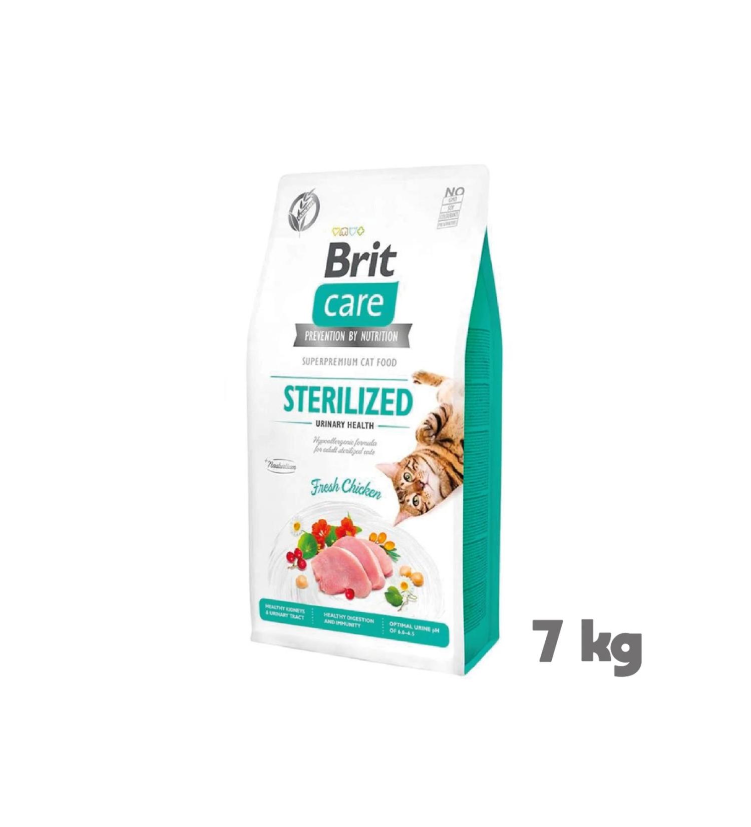 Brit Care Hypo-Allergenic Grain-Free Sterilized Cat Food for Urinary System Health 7kg