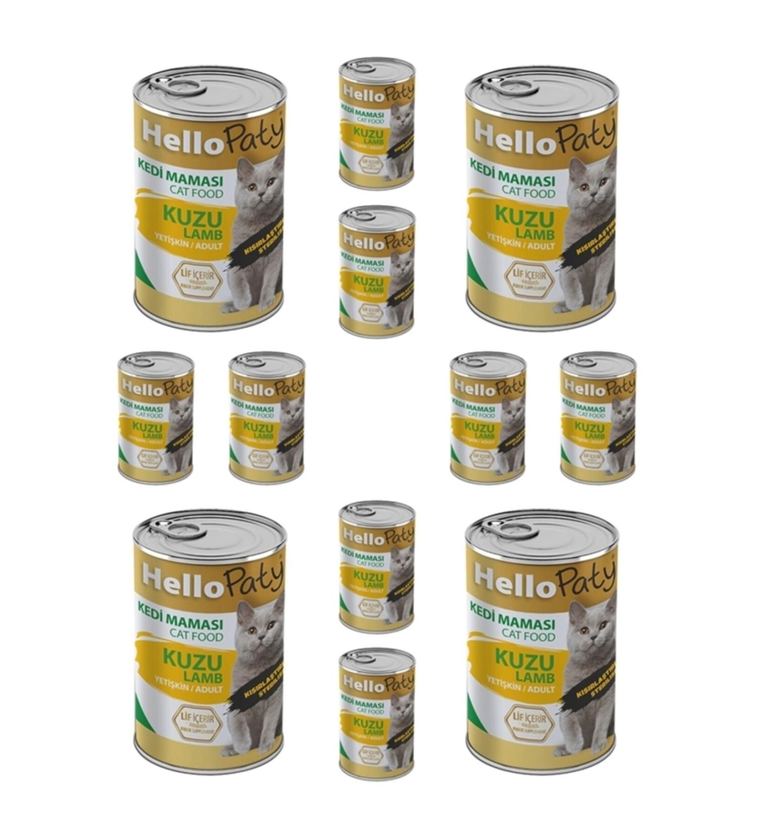 Hello Paty 12 Pieces Sterilized & Pregnant Cat Food (415 gr 12-Piece Lamb Canned Wet Food) Sterilized