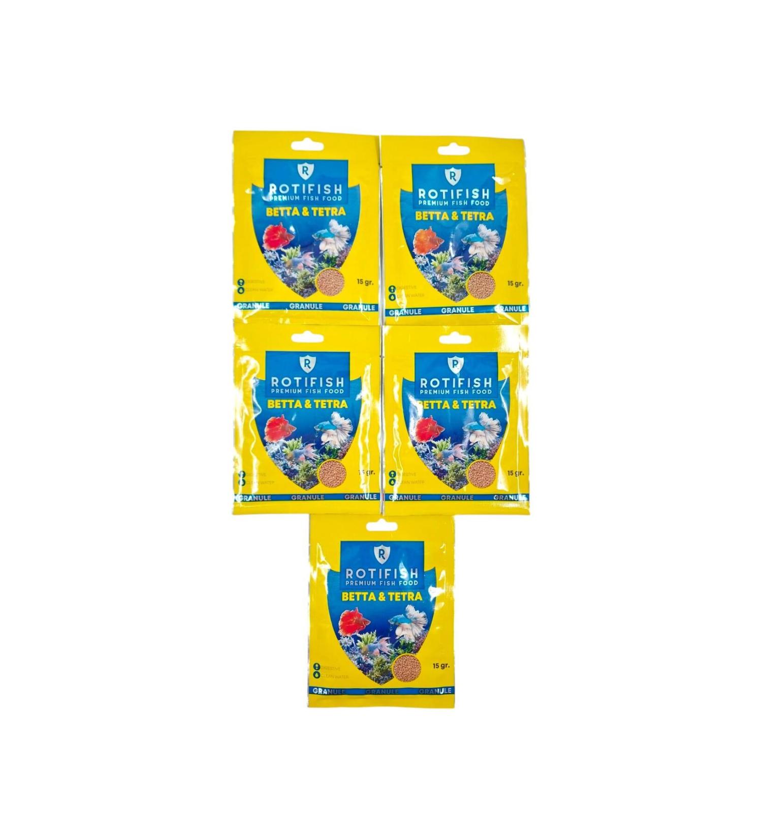 Rotipet Betta & Teetra Envelope Food 15 gr 5 Pieces