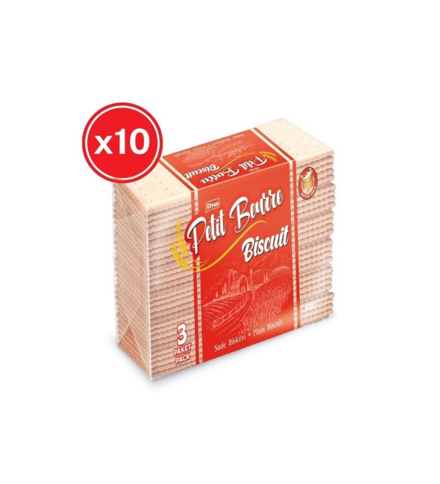 Elvan Petit Beurre Plain Biscuits 400 Gr. 10 Pieces (1 Box)