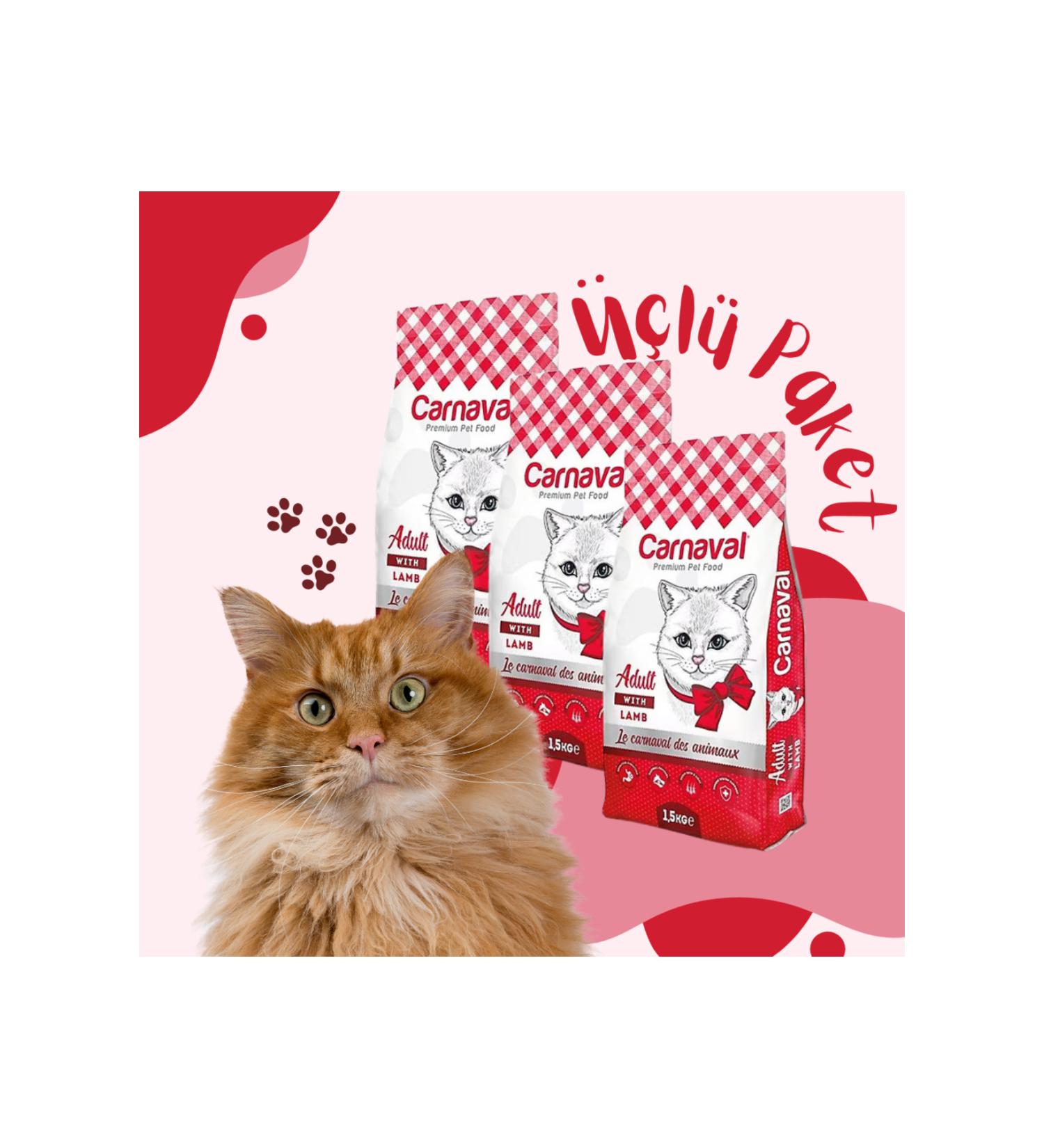 Carnaval Lamb Adult Cat Food 4.5kg (3X1.5KG) - Buy Online on GoSupps.com