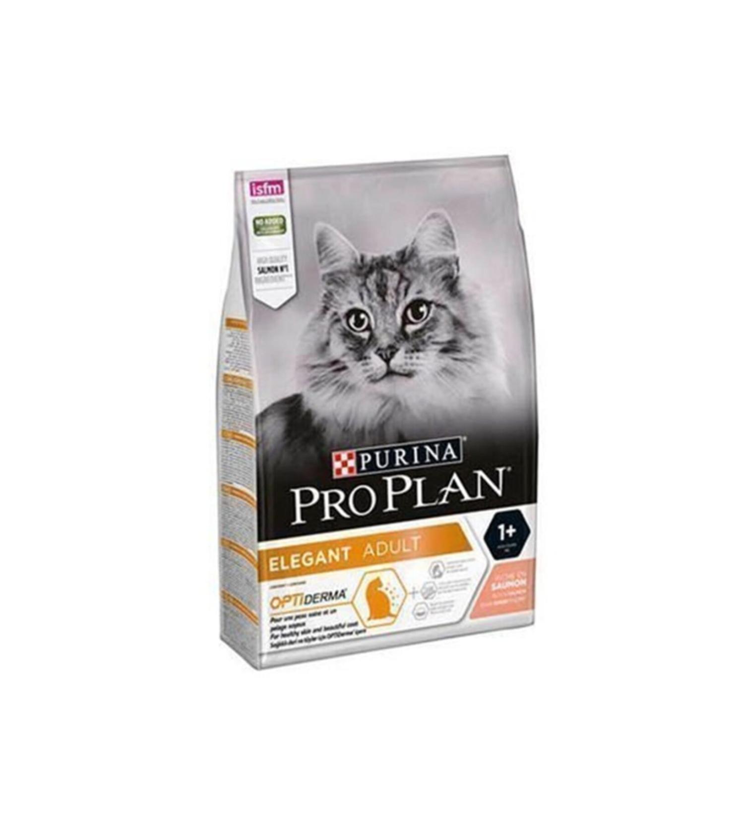 Pro Plan Pro Plan Derma Plus (Elegant Adult) Hairball Control Salmon Cat Food 10 Kg