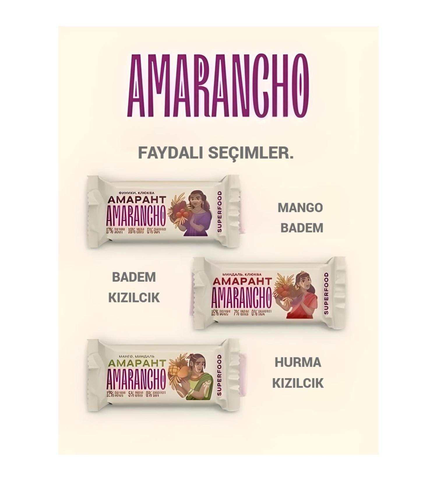 Amarancho Fruit and Cereal Bar. 3 Piece Set (amaranth mango almond cranberry date)