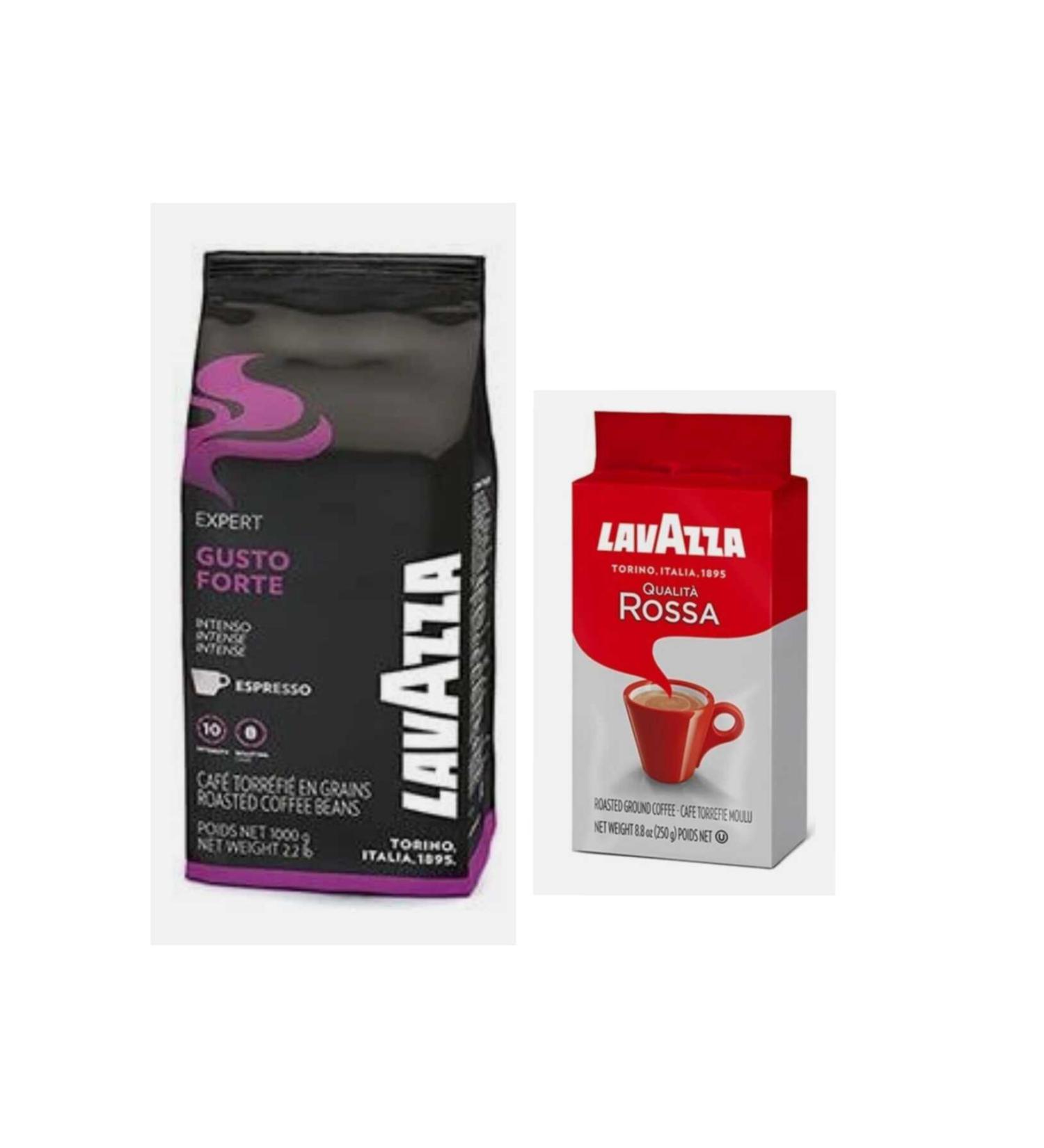 LavAzza Expert Forte Bean Coffee 1 kg + Lavazza Qualita Rossa Ground Filter Coffee 250GR