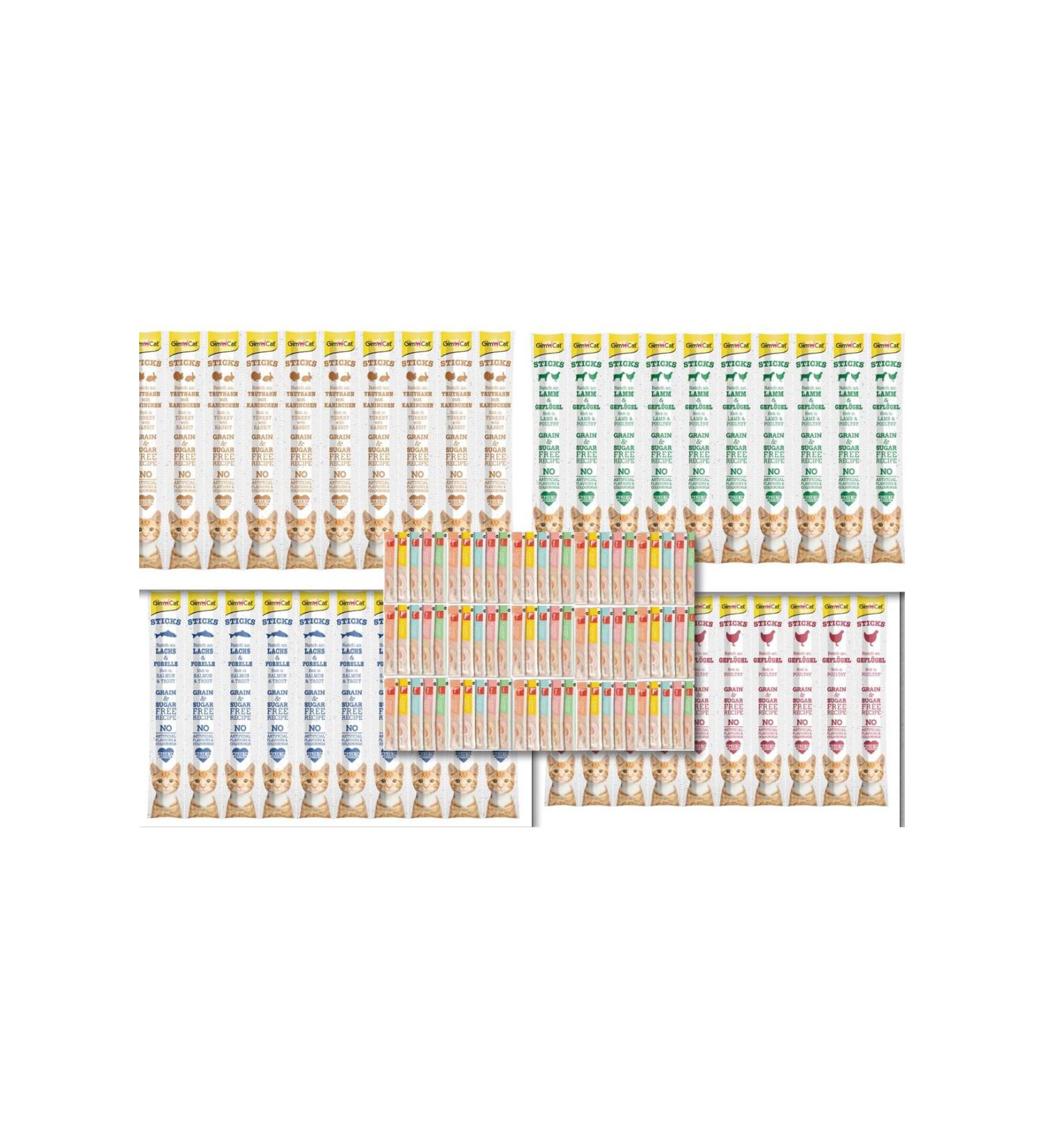 petmarketfikirtepe 50gr X 4 Pieces Sticks mixed 10 14gr X 25 Pieces Creamy Cat Treat Mixed