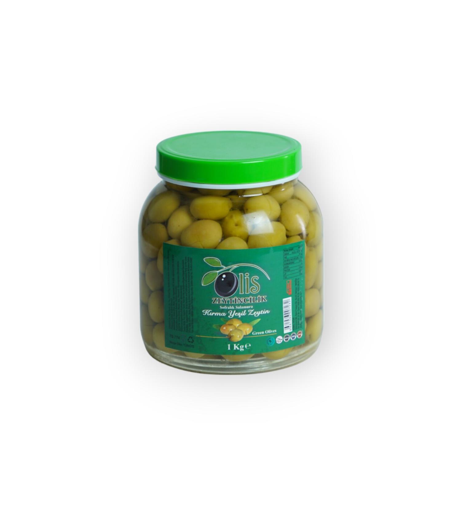 Olis Olives Cracked Green Olives - Drained Weight 1 Kg
