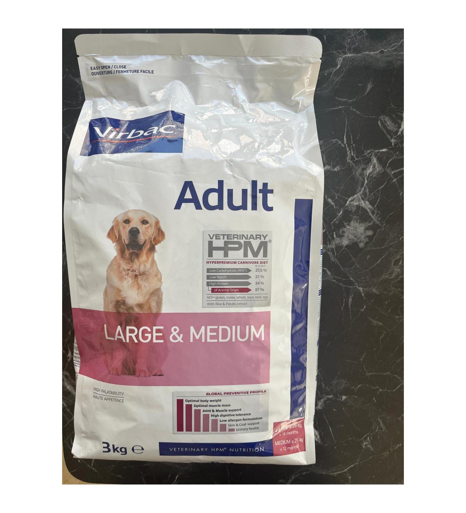 Virbac OTHER VIRBAC ADULT LARGE &MEDIUM DOG FOOD 3 KG.