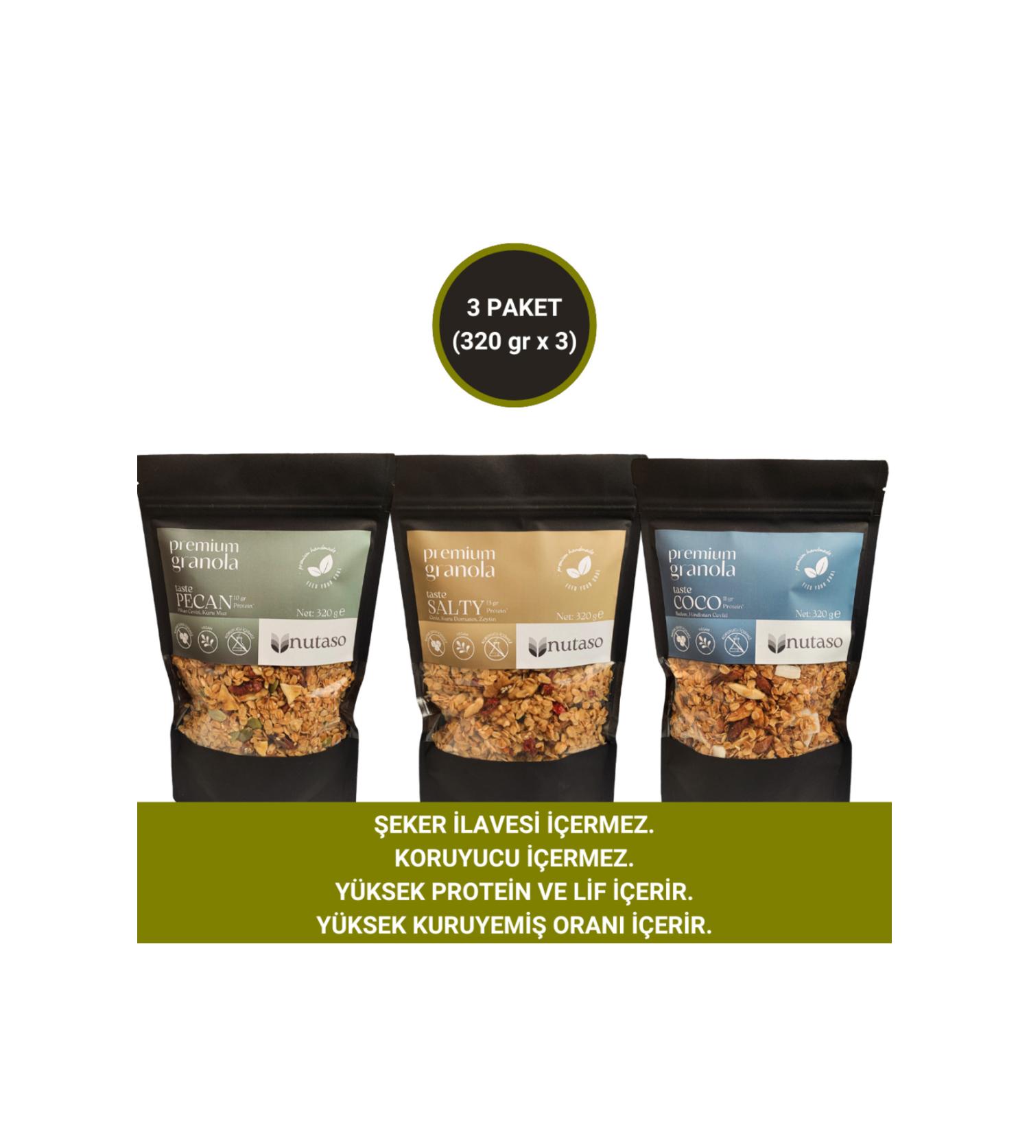 nutaso nutrition taste solutions Pecan Salty Coco Granola (320 g x3)