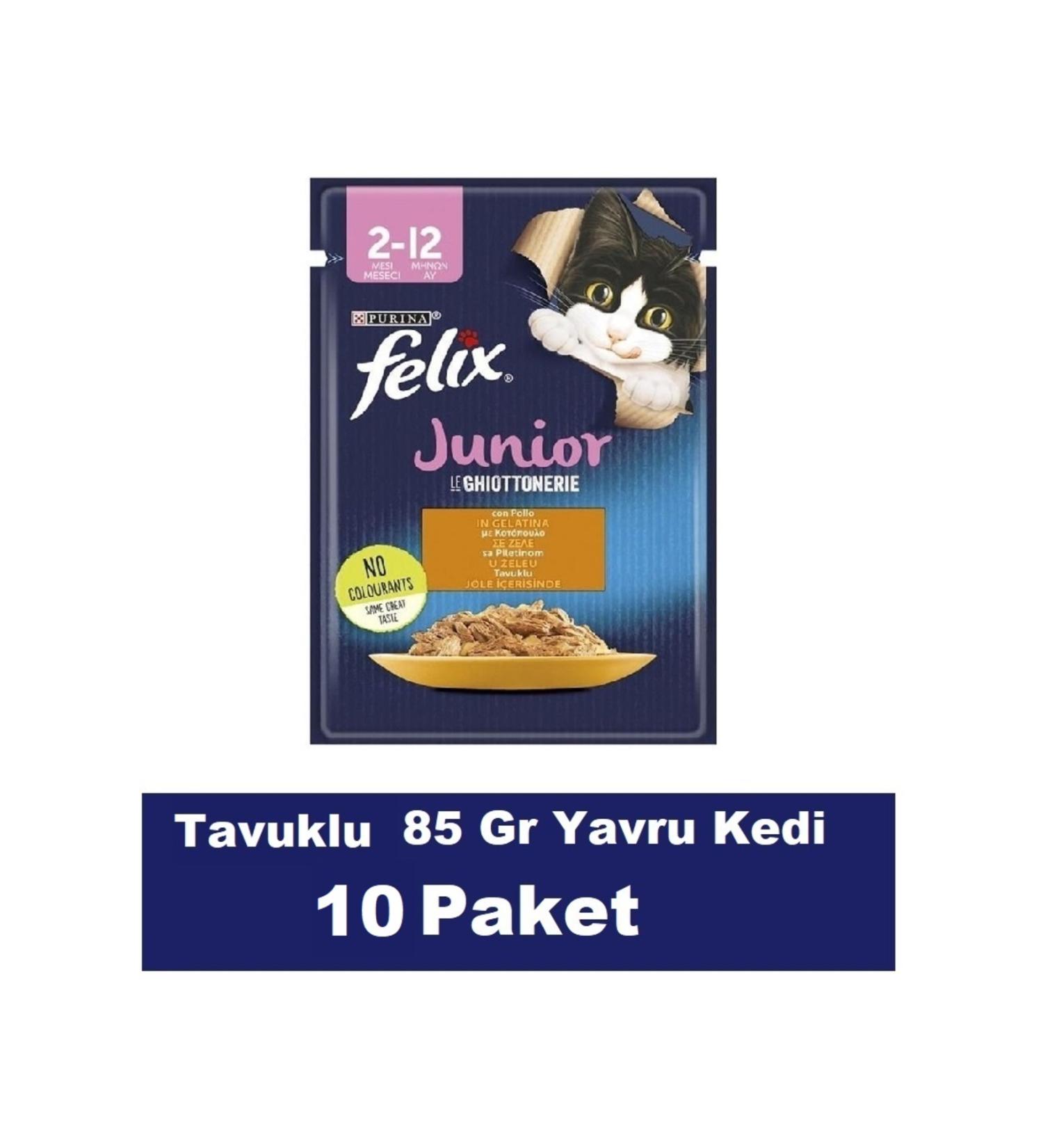FELIX Junior Kitten Chicken Meat Cat Wet Food 85 Gr x 10 Pack