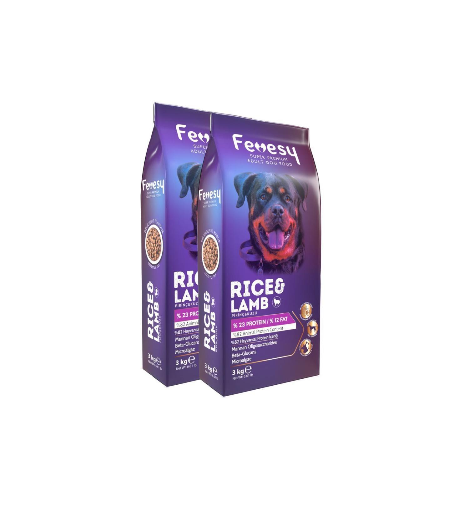 Fevesy Dog Food Adult 6 Kg Lamb & Rice (3 Kg X 2 Pieces) - Buy Online on GoSupps.com