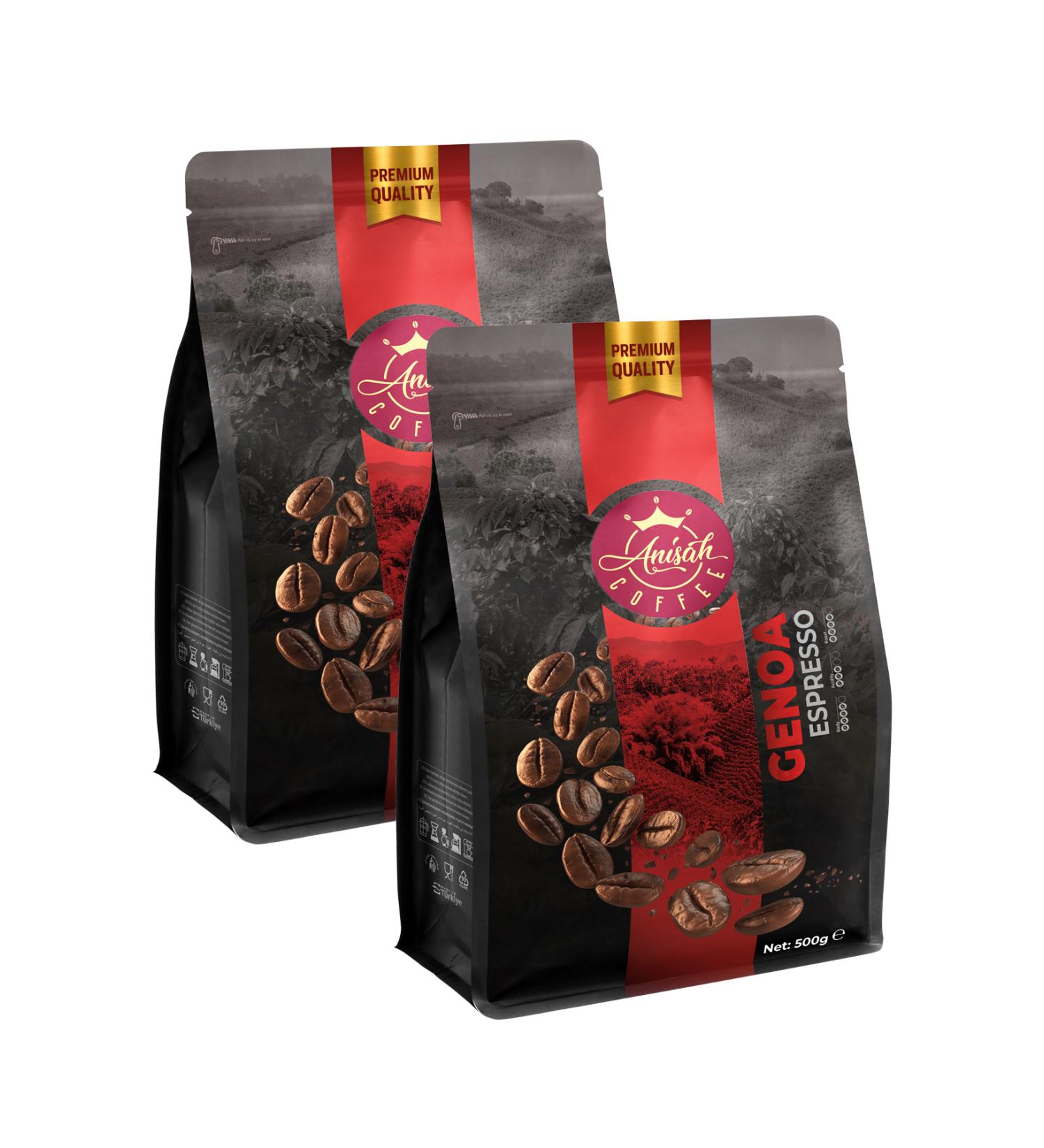 Anisah Coffee Genoa Espresso Bean Coffee | 500g | Aromatic Taste and Rich Cream