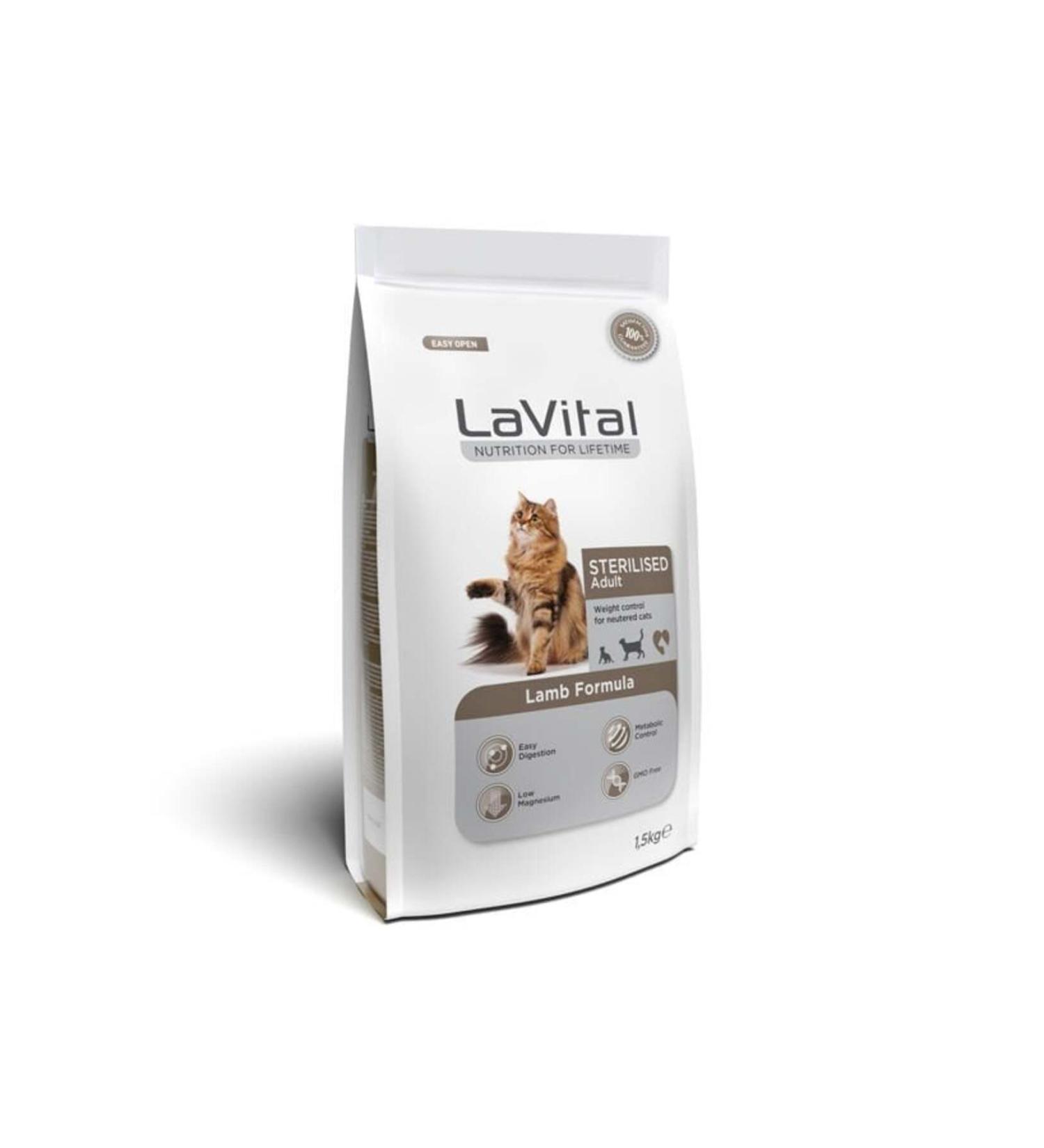 La Vital Lavital Sterilised Lamb Meat Sterilised Cat Food 12 kg.